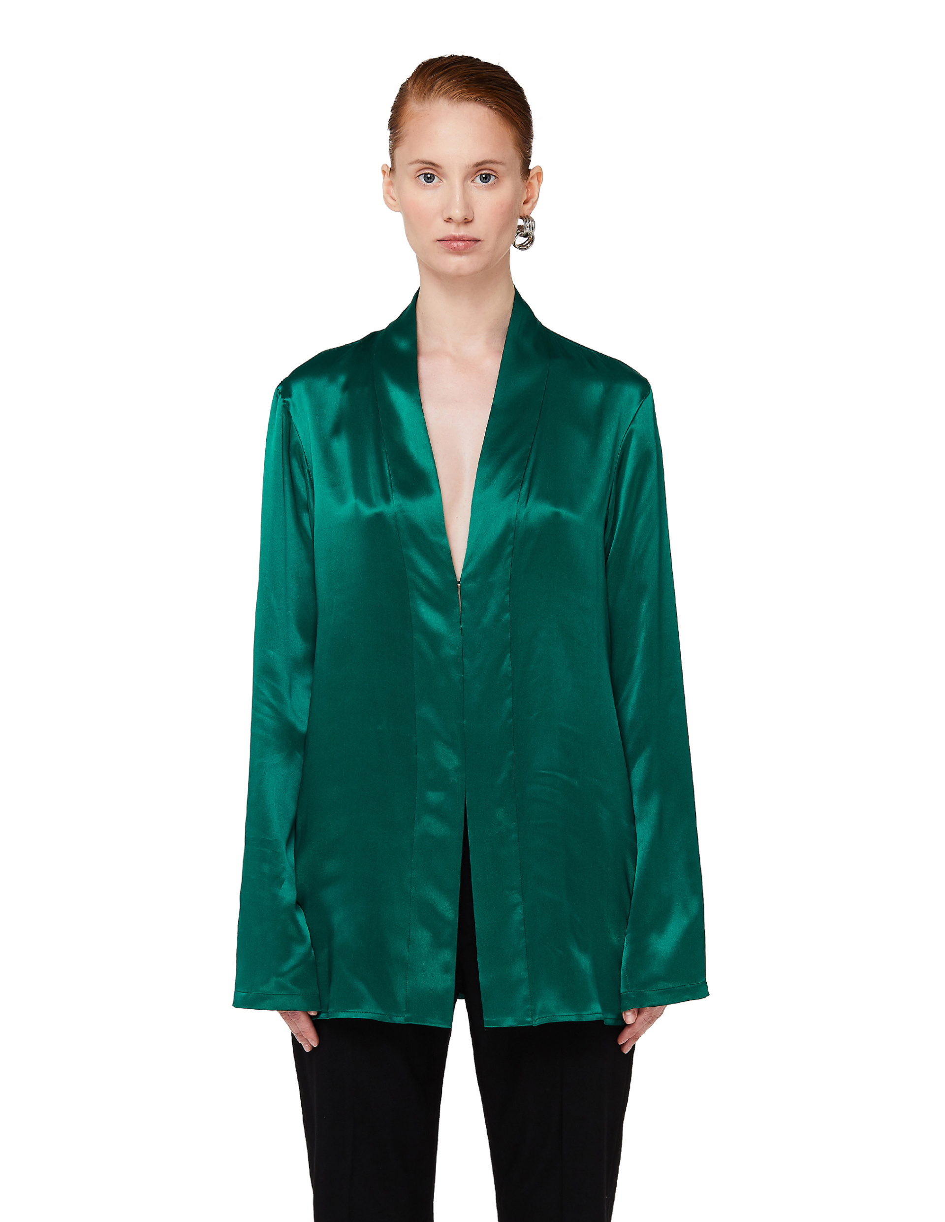 Haider Ackermann Green Silk Dali Blouse