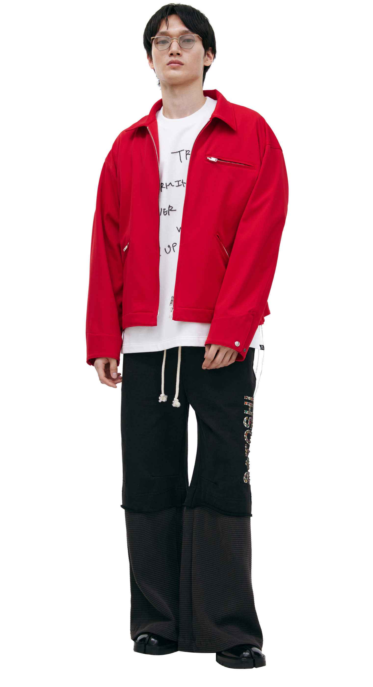 Buy Mastermind WORLD men red jacket with a zipper for $2,045