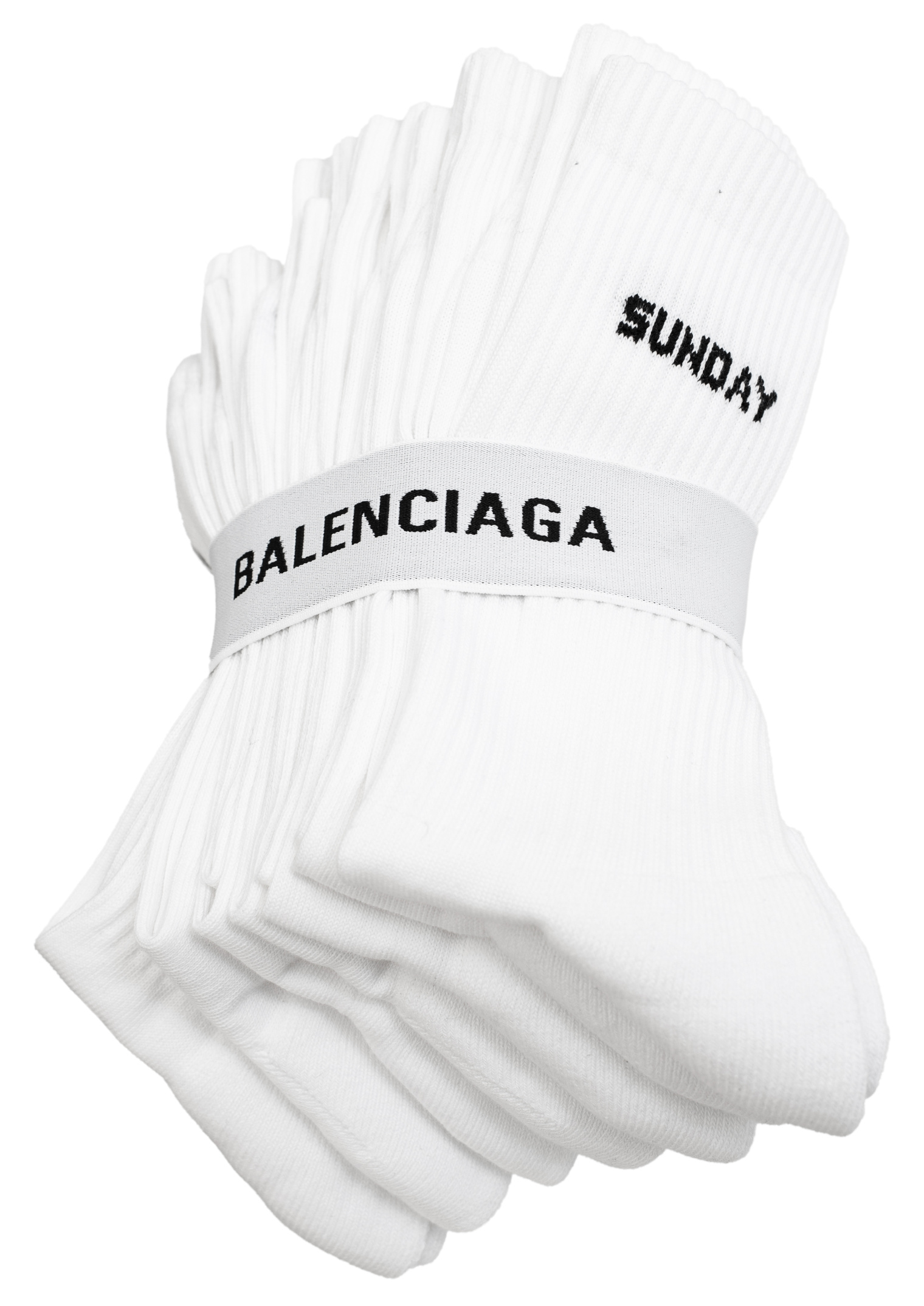 Balenciaga 7 Days Socks Pack in white