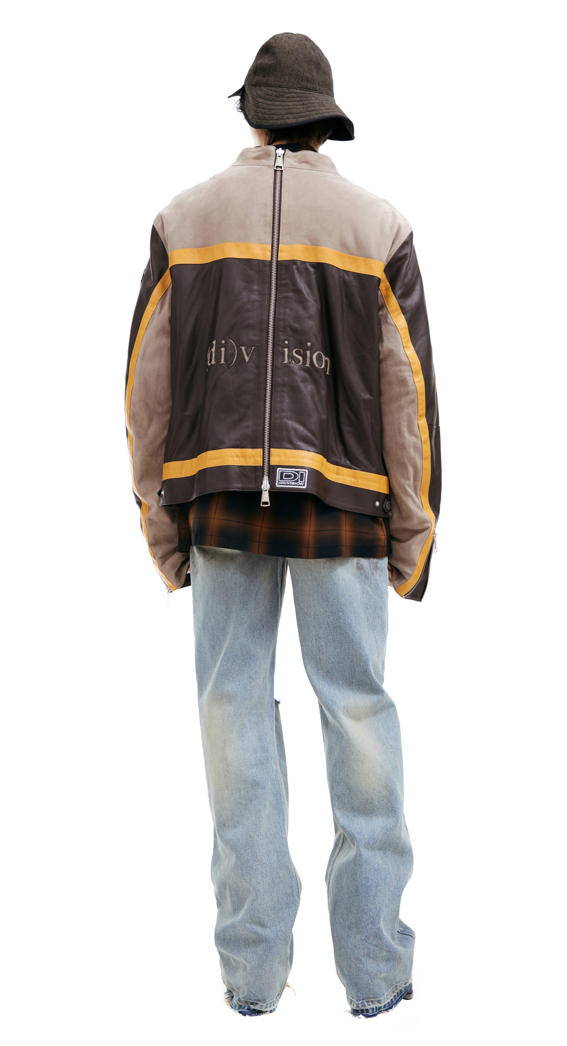 (di)vision Leather jacket with logo