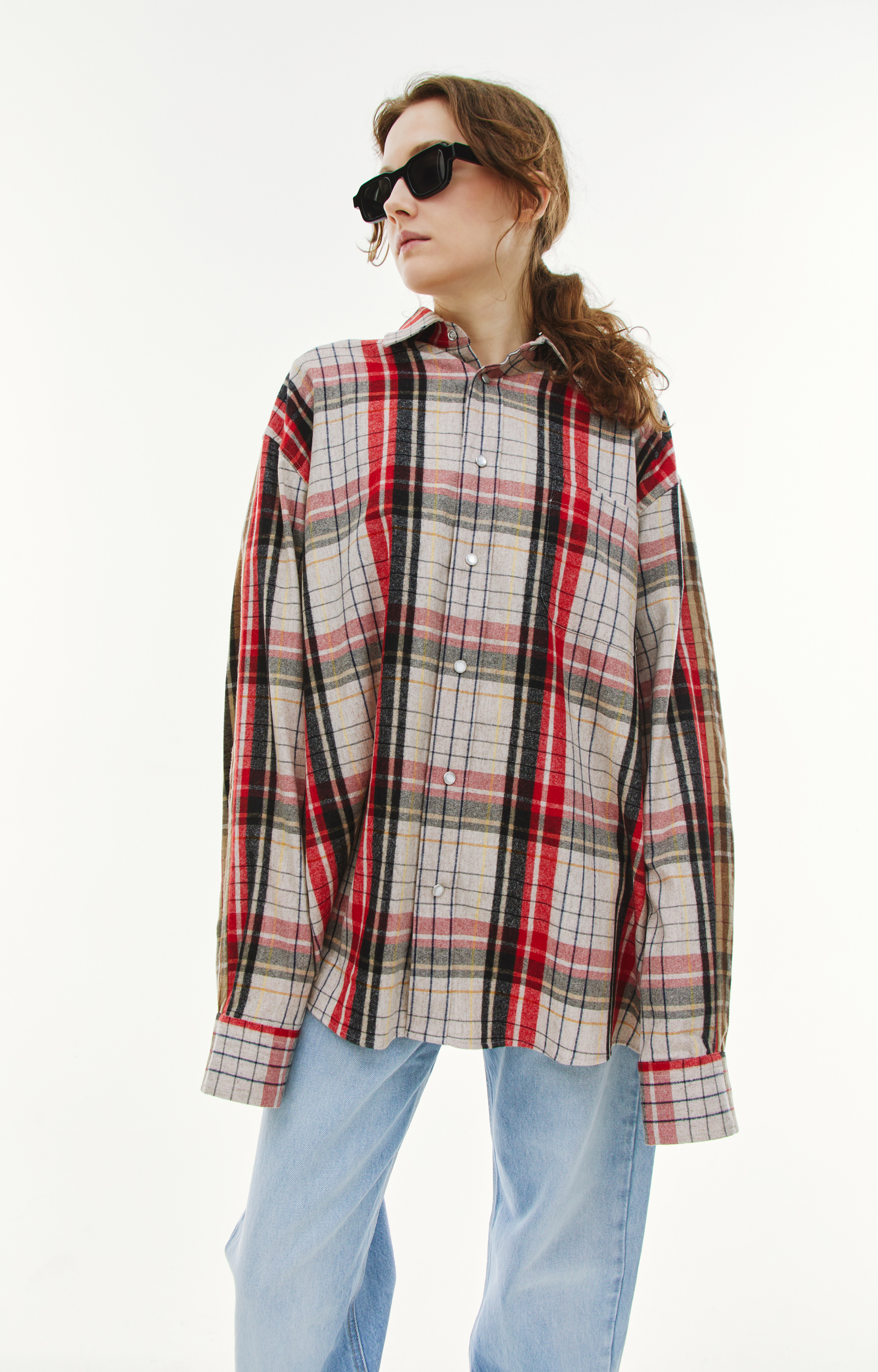 VTMNTS Barcode Plaid Shirt