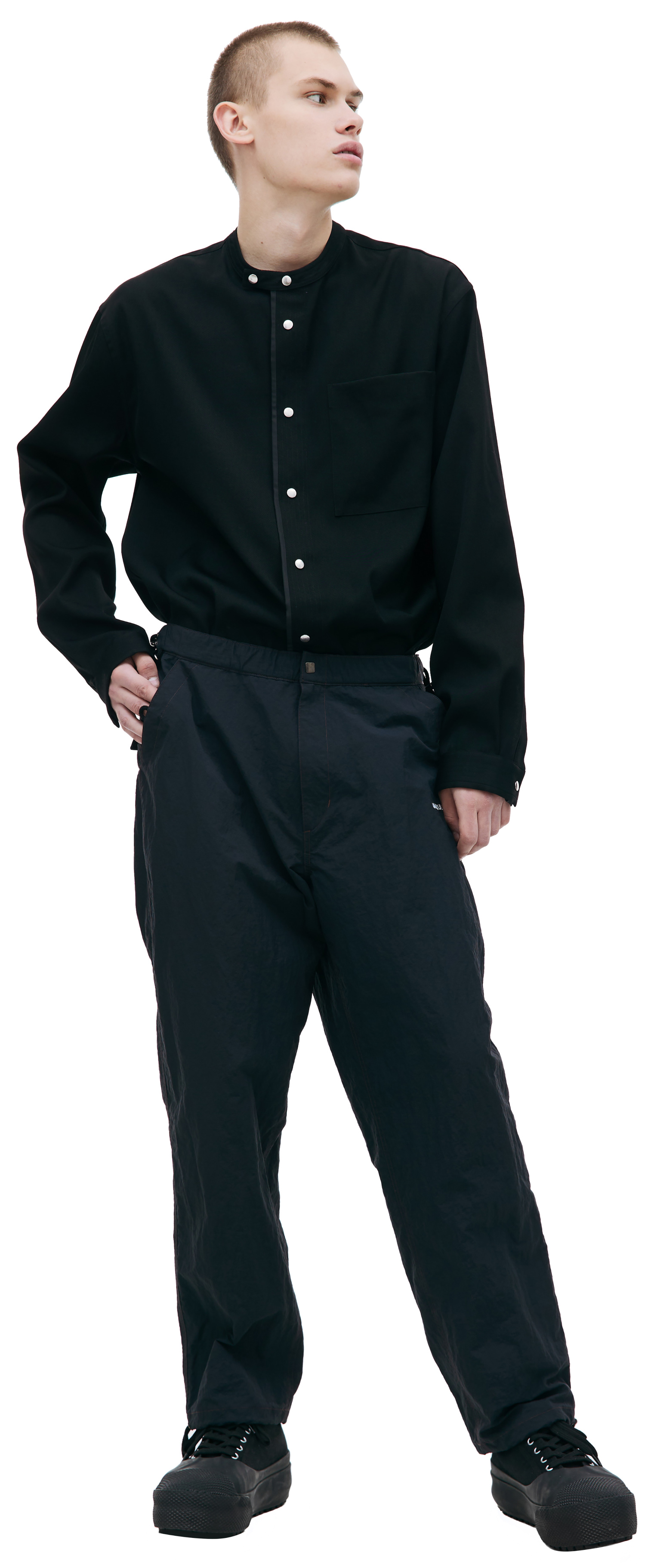 CAERUS Black nylon trousers