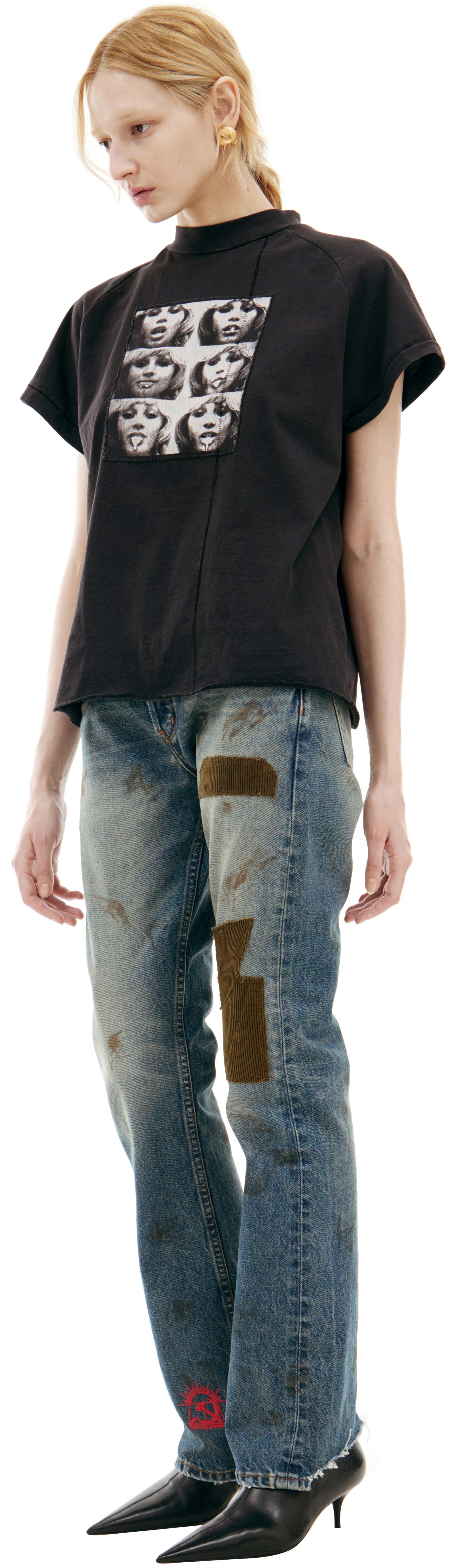 Enfants Riches Déprimés Black T-shirt with patches