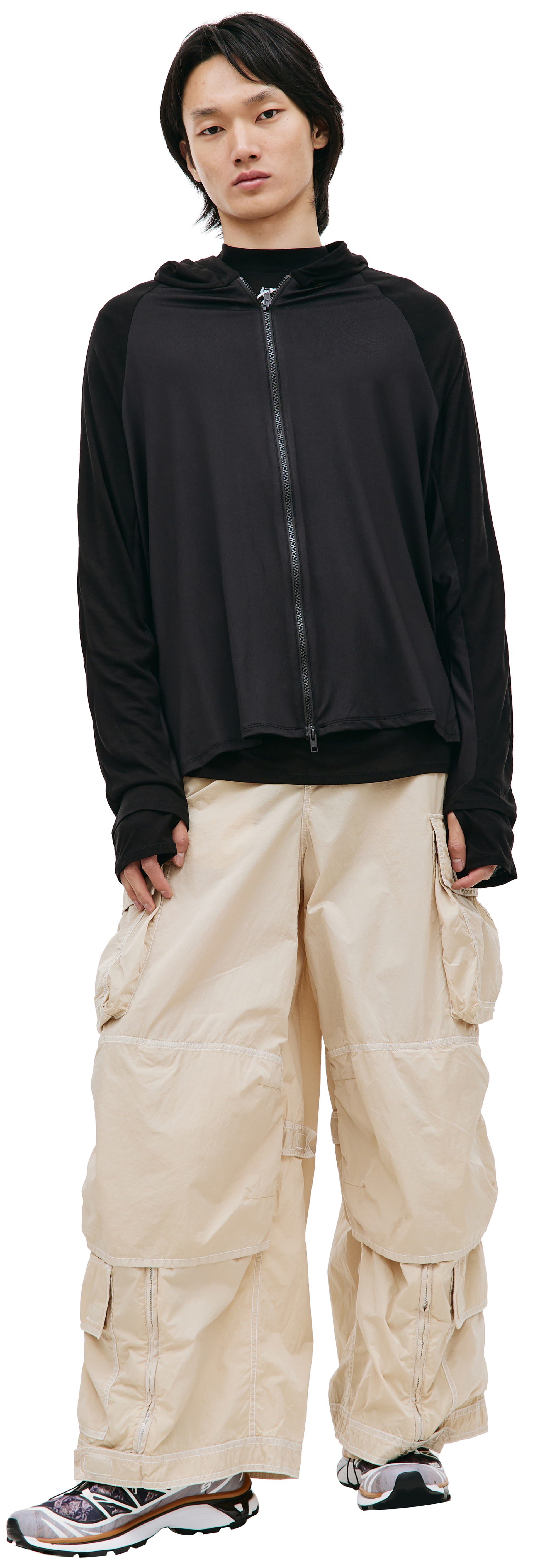 Post Archive Faction Black 5.0+ zipped hoodie