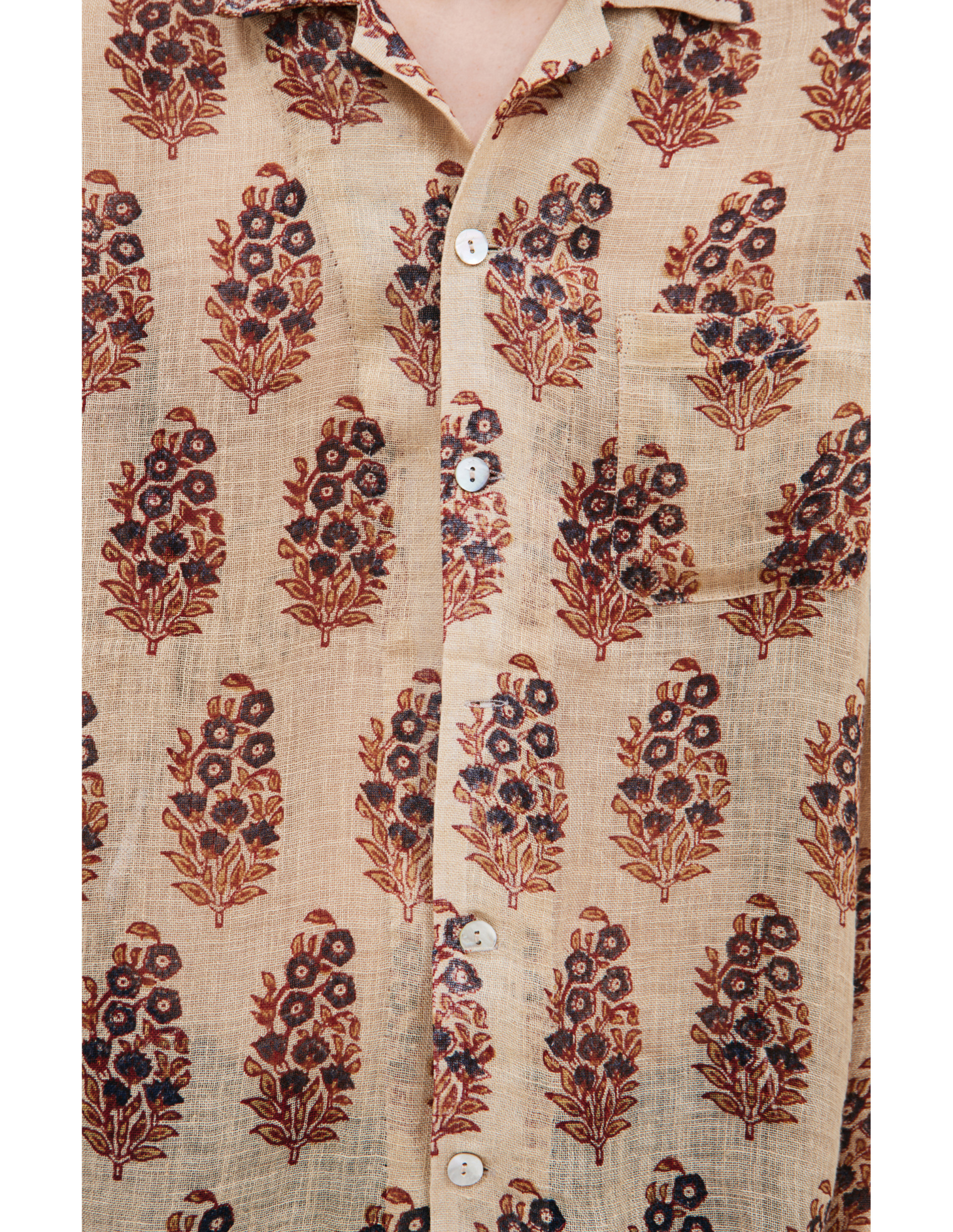 KARTIK Research Linen shirt with hand block