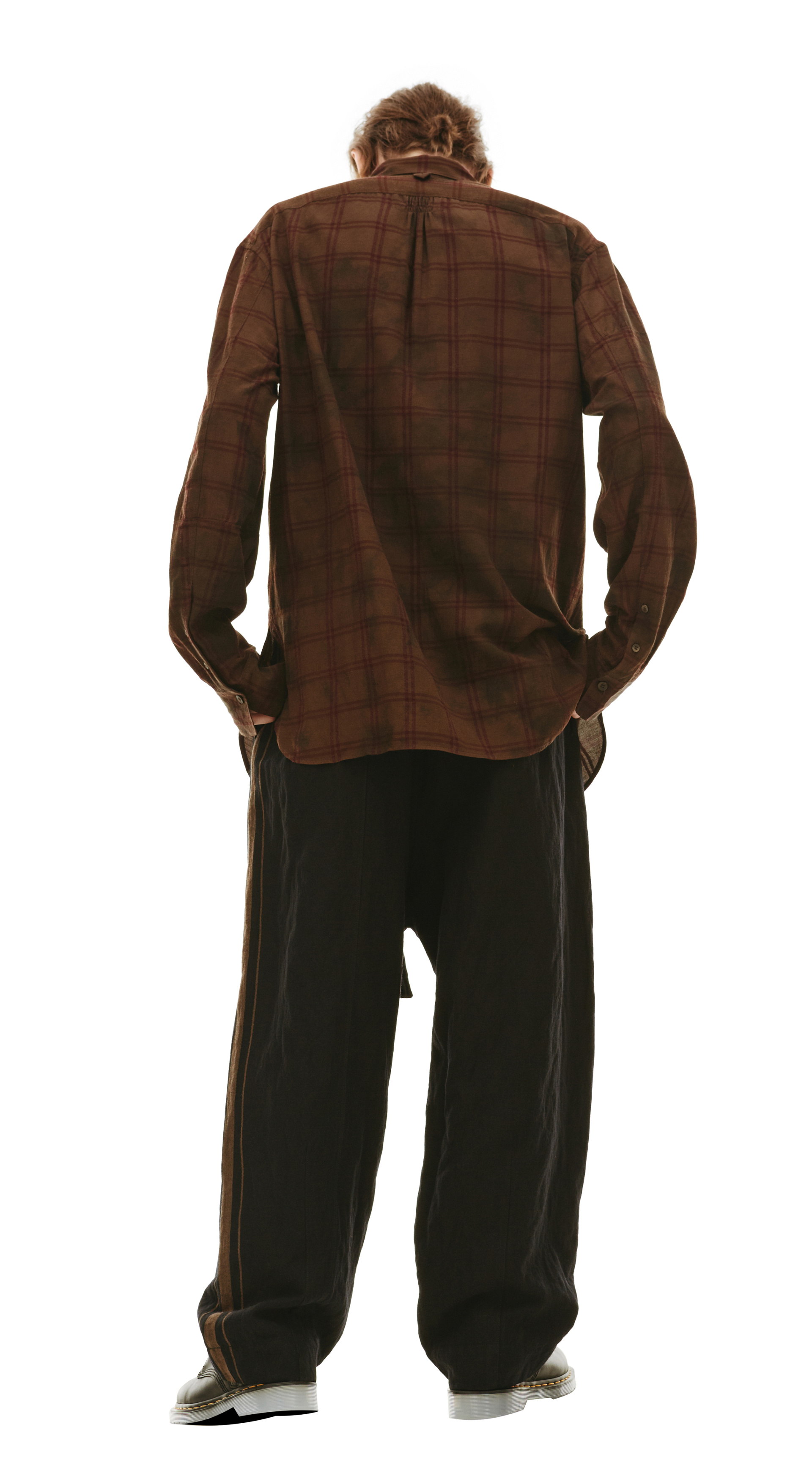 Ziggy Chen Checked shirt with vintage effect