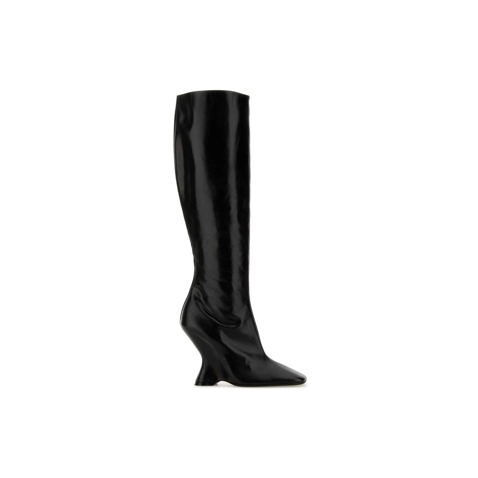 Dries Van Noten Leather Wedge Tall Boots