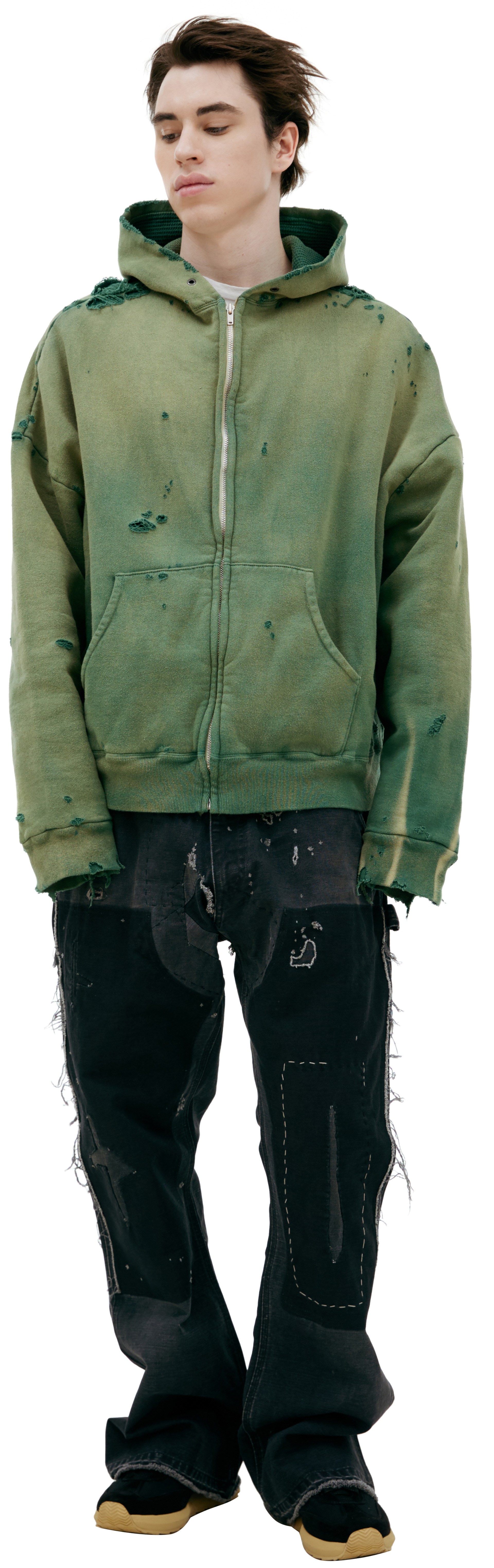 Saint Mxxxxxx Green hoodie with zipper