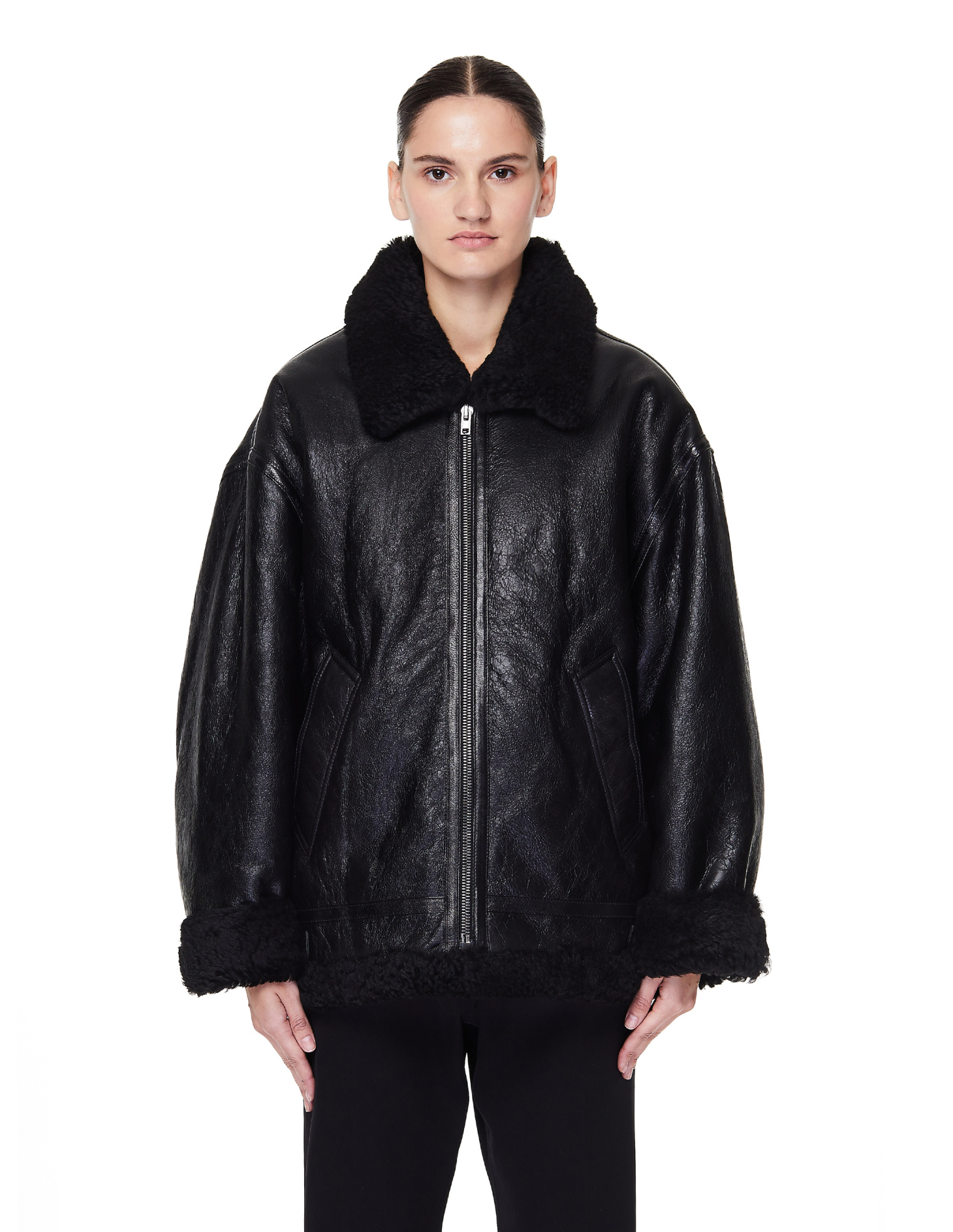 VETEMENTS Дубленка с принтом Anarchy на спине