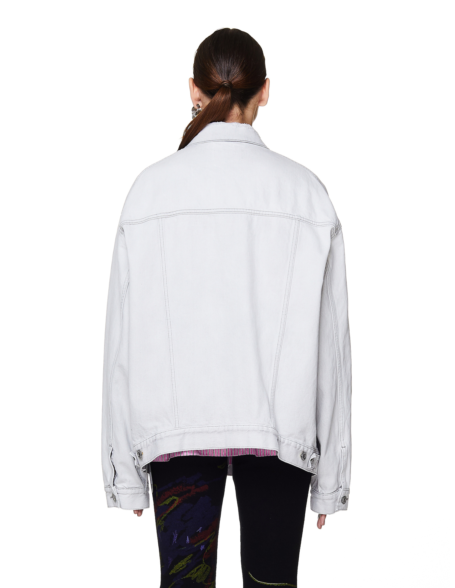 Balenciaga White Logo Denim Jacket