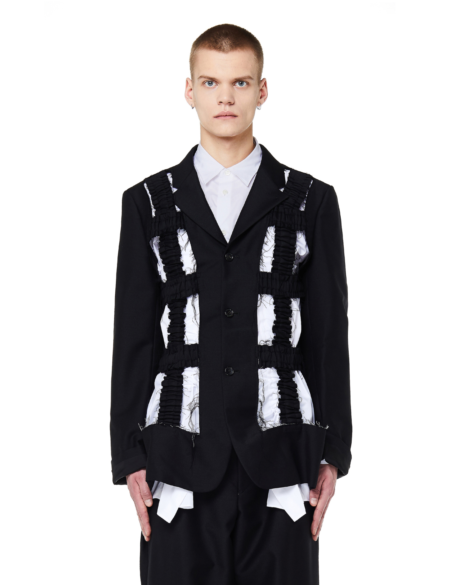 Comme des Garcons Homme plus Пиджак со сборками и вырезами