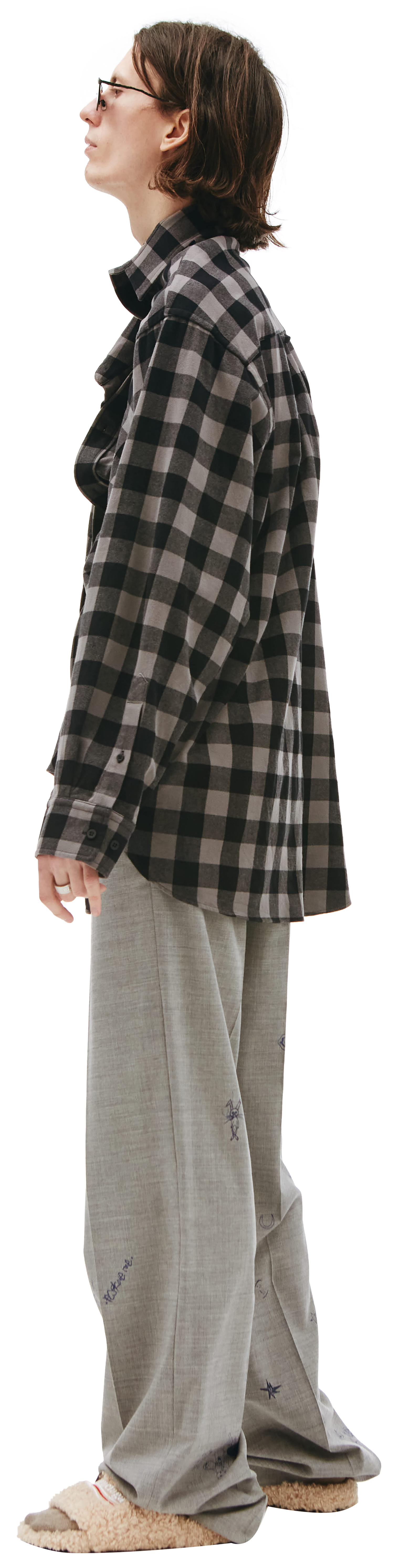 Balenciaga Grey & Black Check Shirt