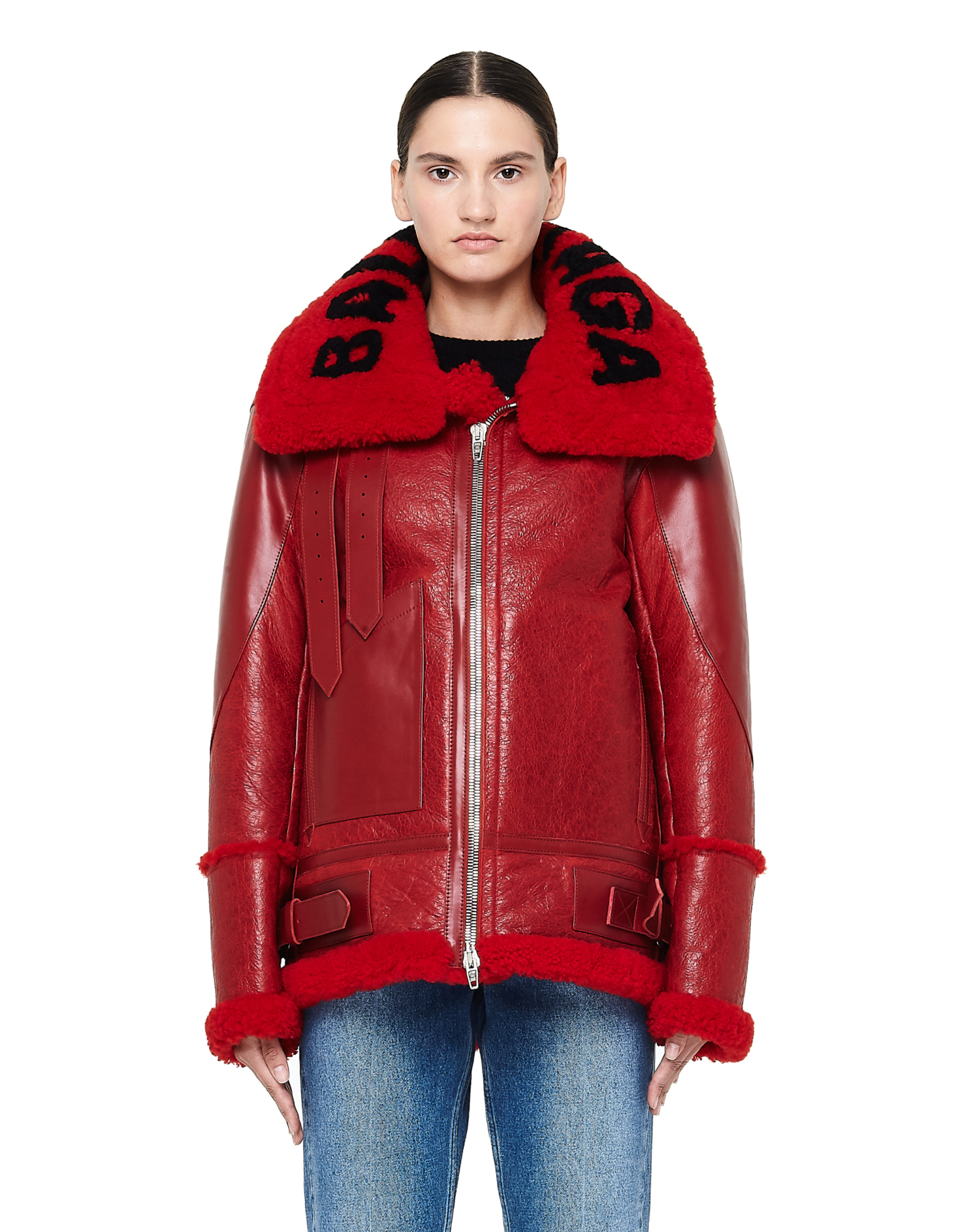 Balenciaga The Bombardier Leather and Shearling Jacket