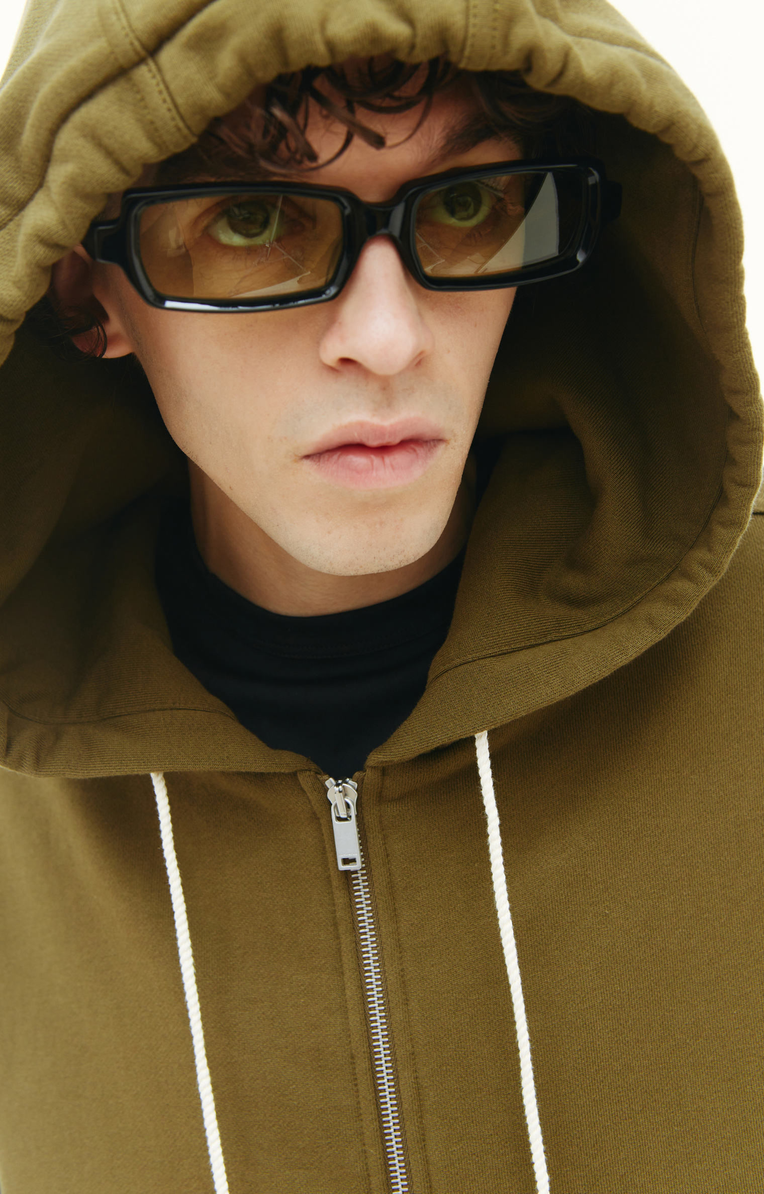 Buy Jil Sander men khaki j+ zip hoodie for $483 online on SV77 