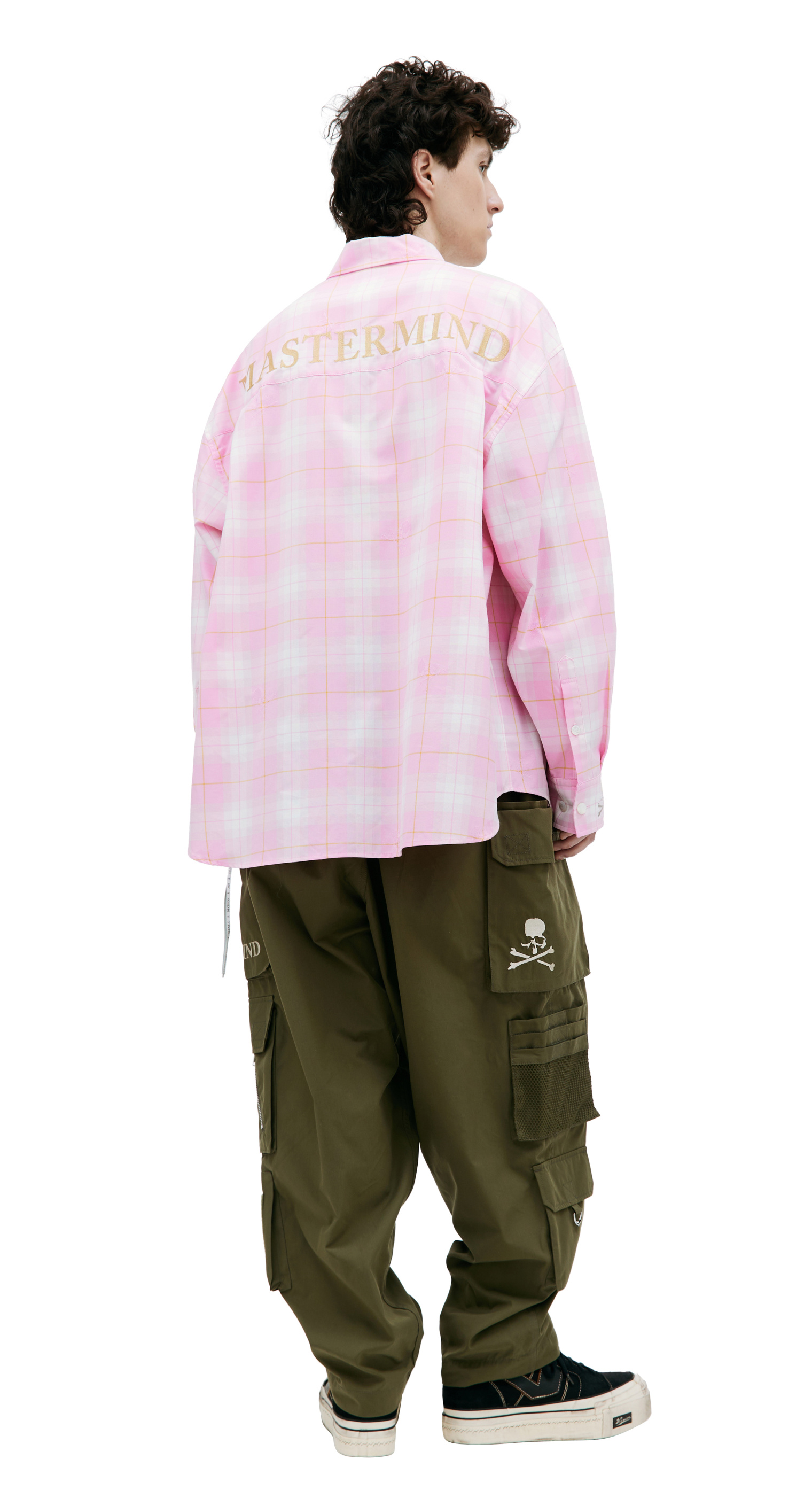 Mastermind WORLD Embroidered plaid shirt