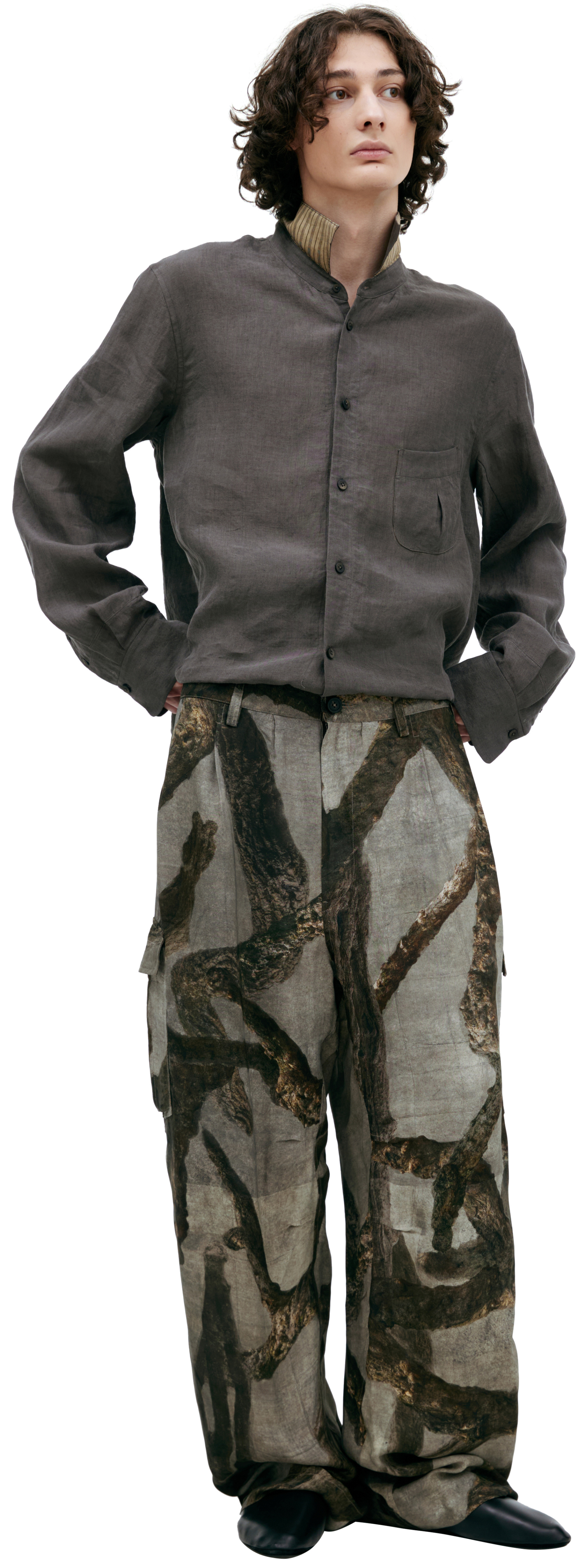 Ziggy Chen Wide leg trousers with monoprint