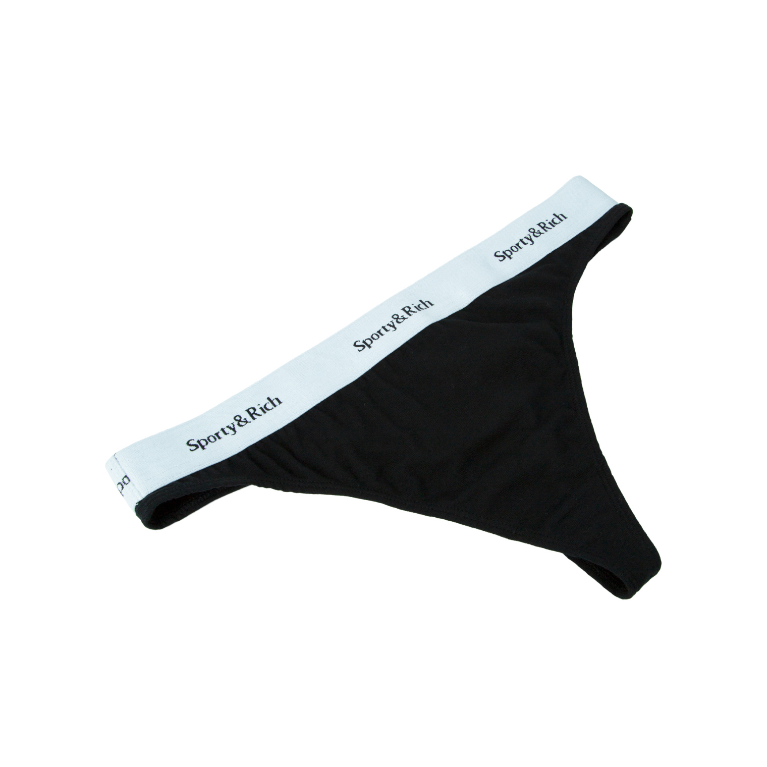 SPORTY & RICH Black Serif thong