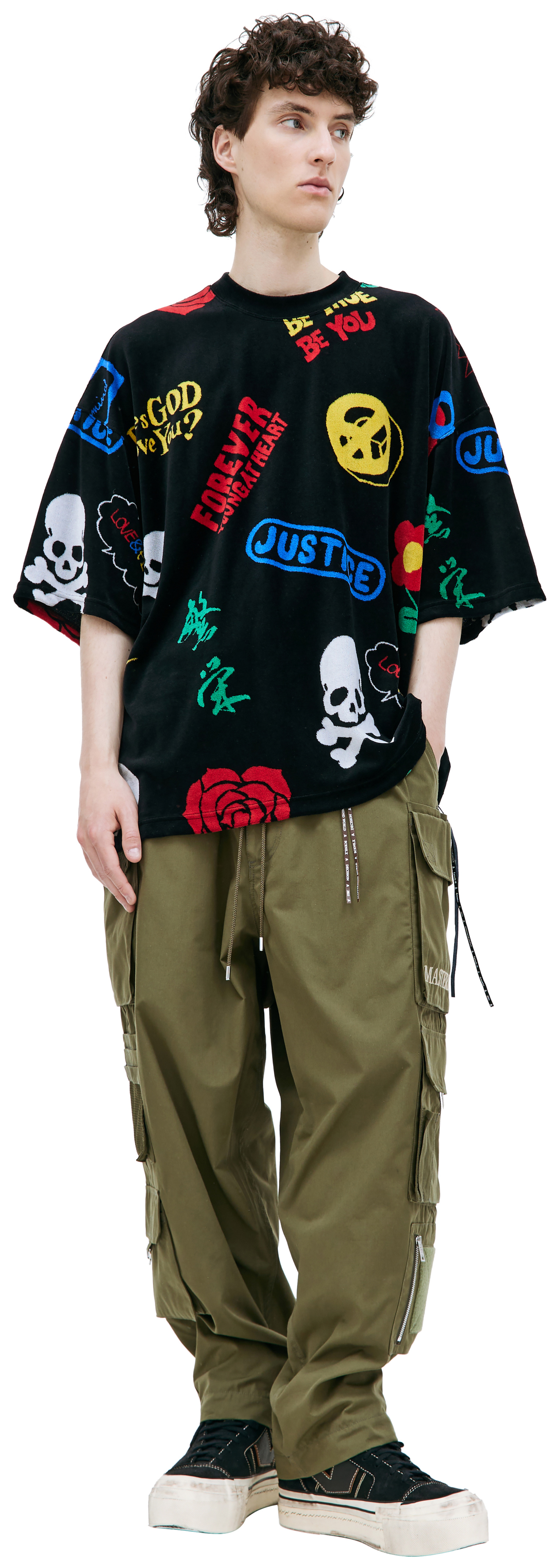 Mastermind WORLD All over print velour t-shirt