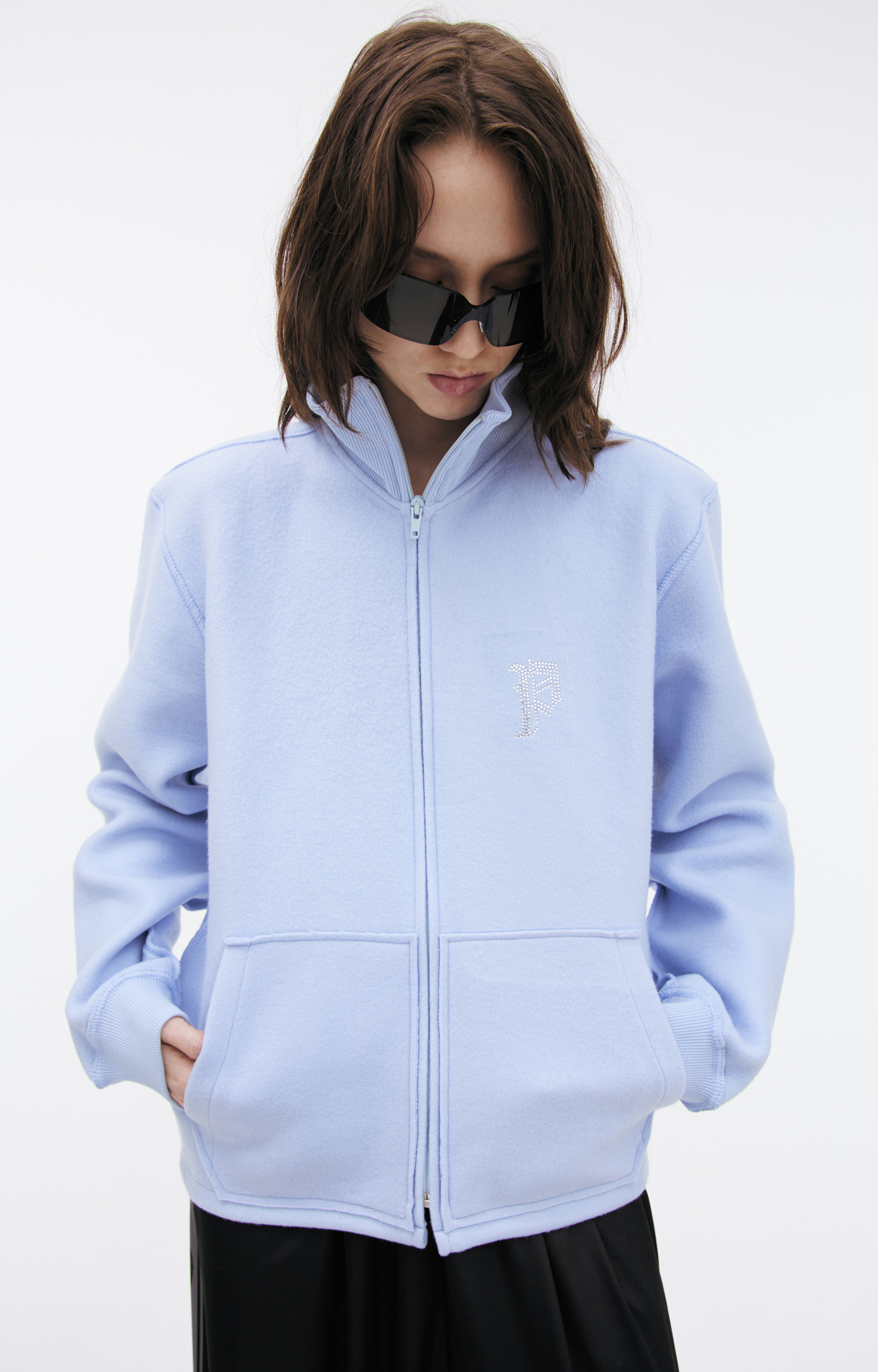 PROTOTYPES Fleece jacket with rhinestones