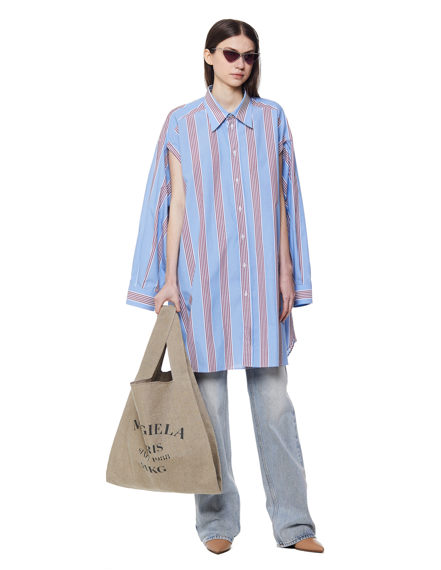 Maison Margiela Printed Linen Shopping Bag