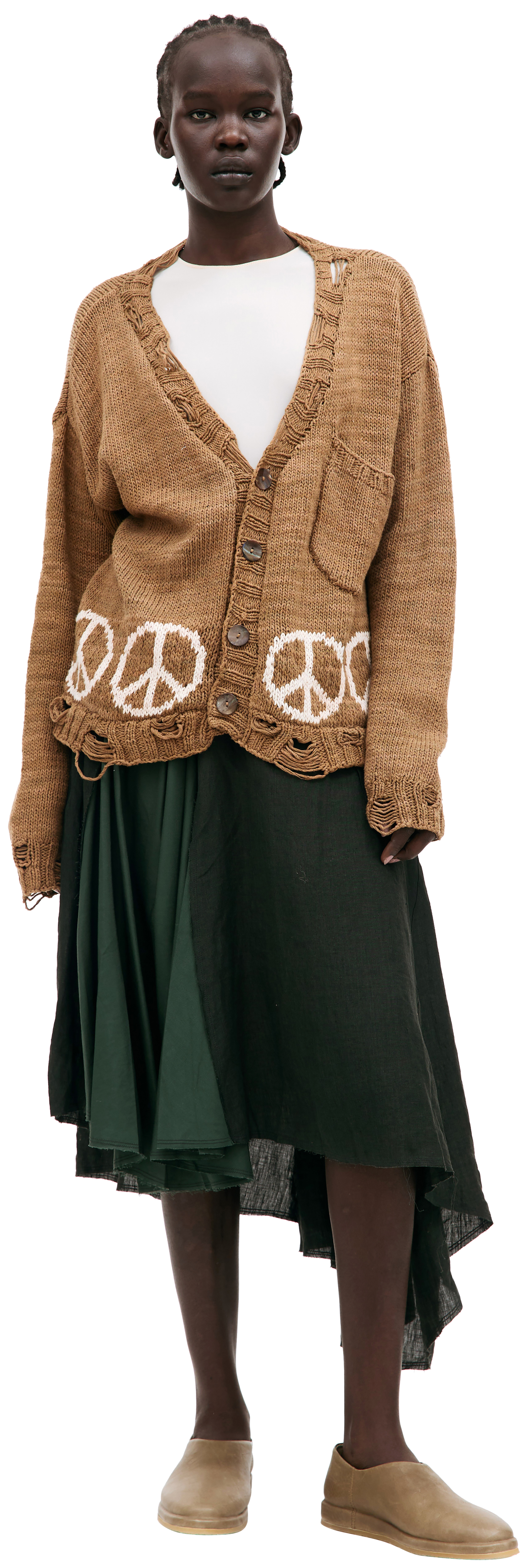 KARU RESEARCH Brown distressed cardigan