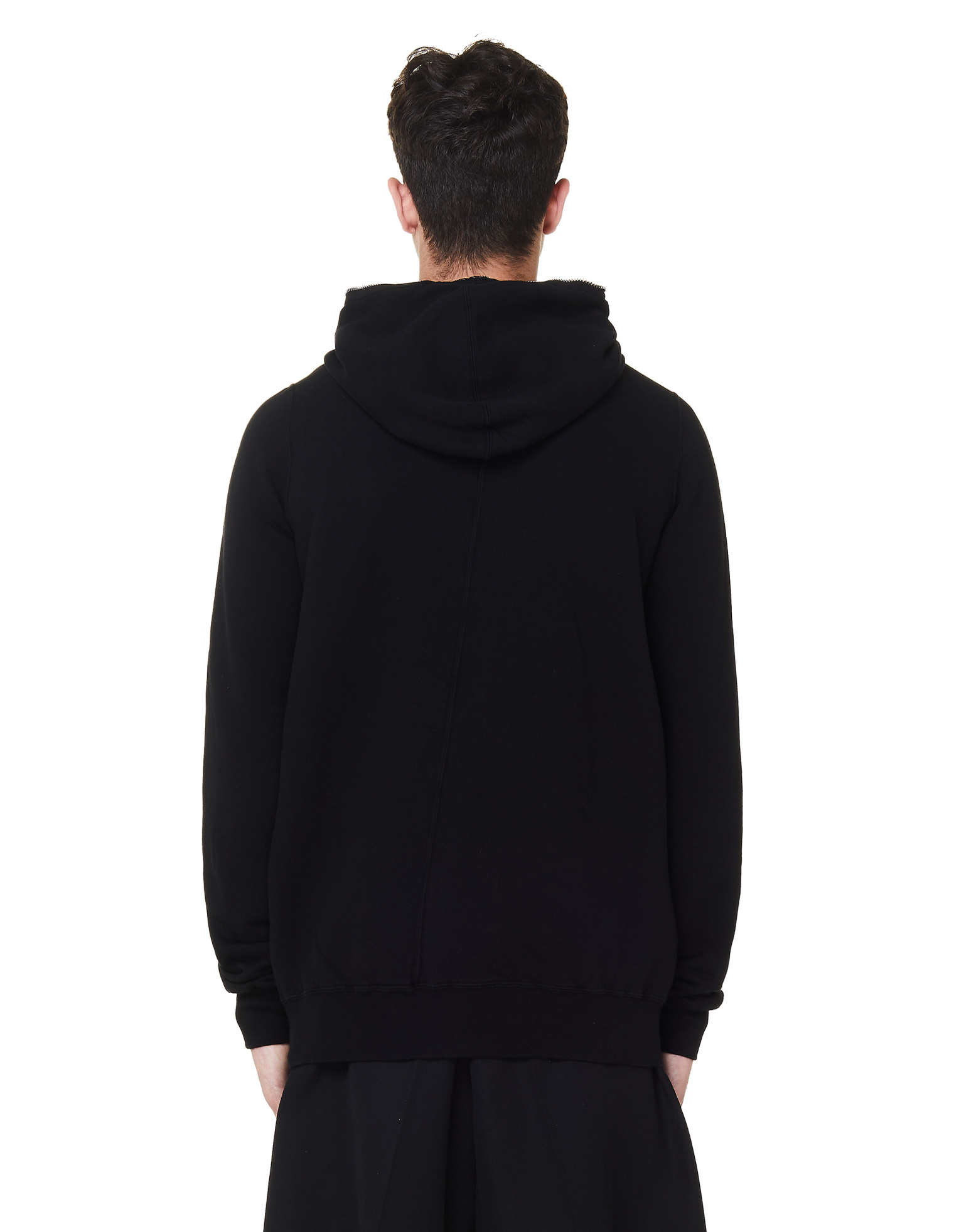 DRKSHDW by Rick Owens Black Cotton Zip Up Hoodie