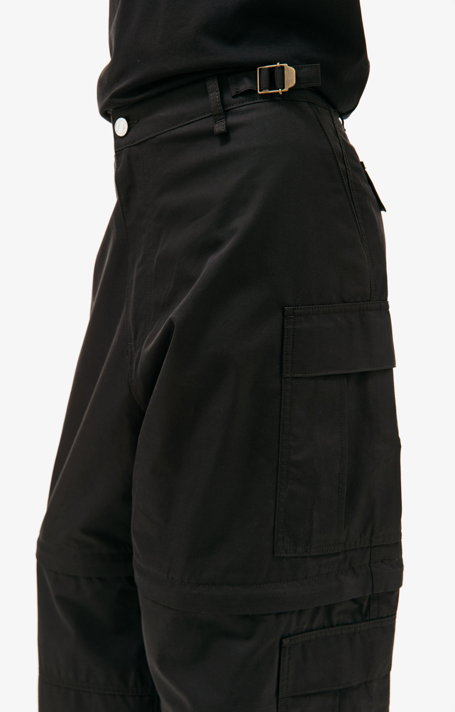 VTMNTS Black detachable leg cargo trousers