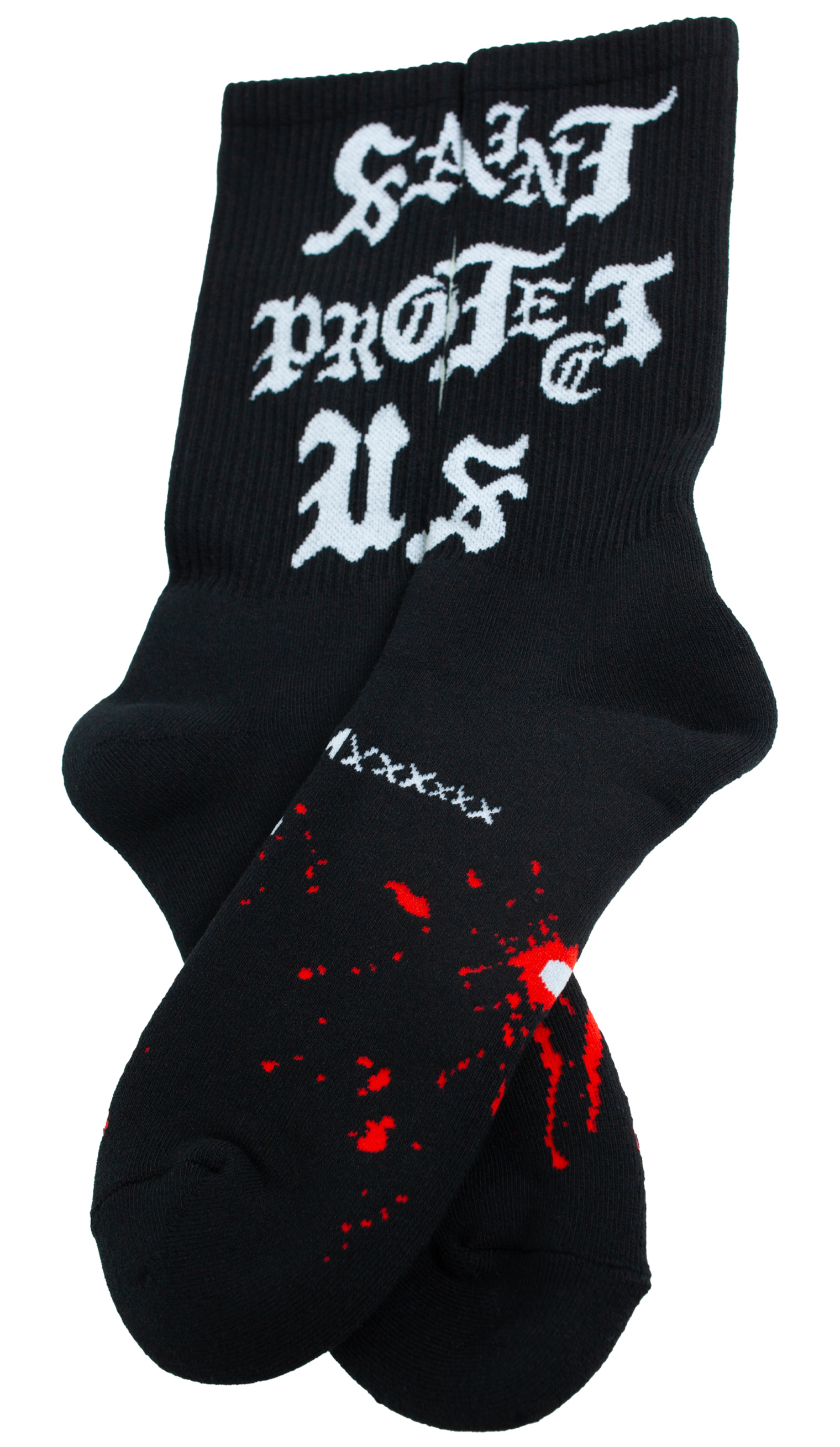 Saint Mxxxxxx Black monoprint socks