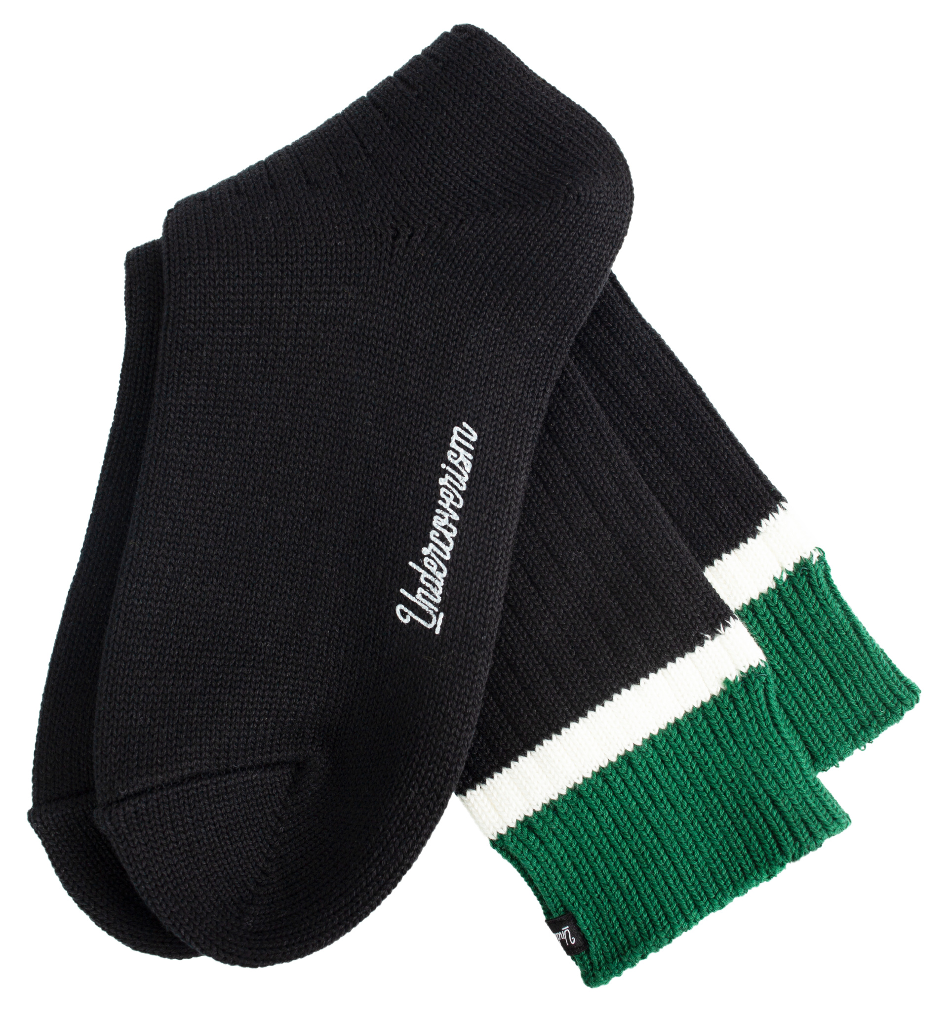Undercover Black calf-high knit socks