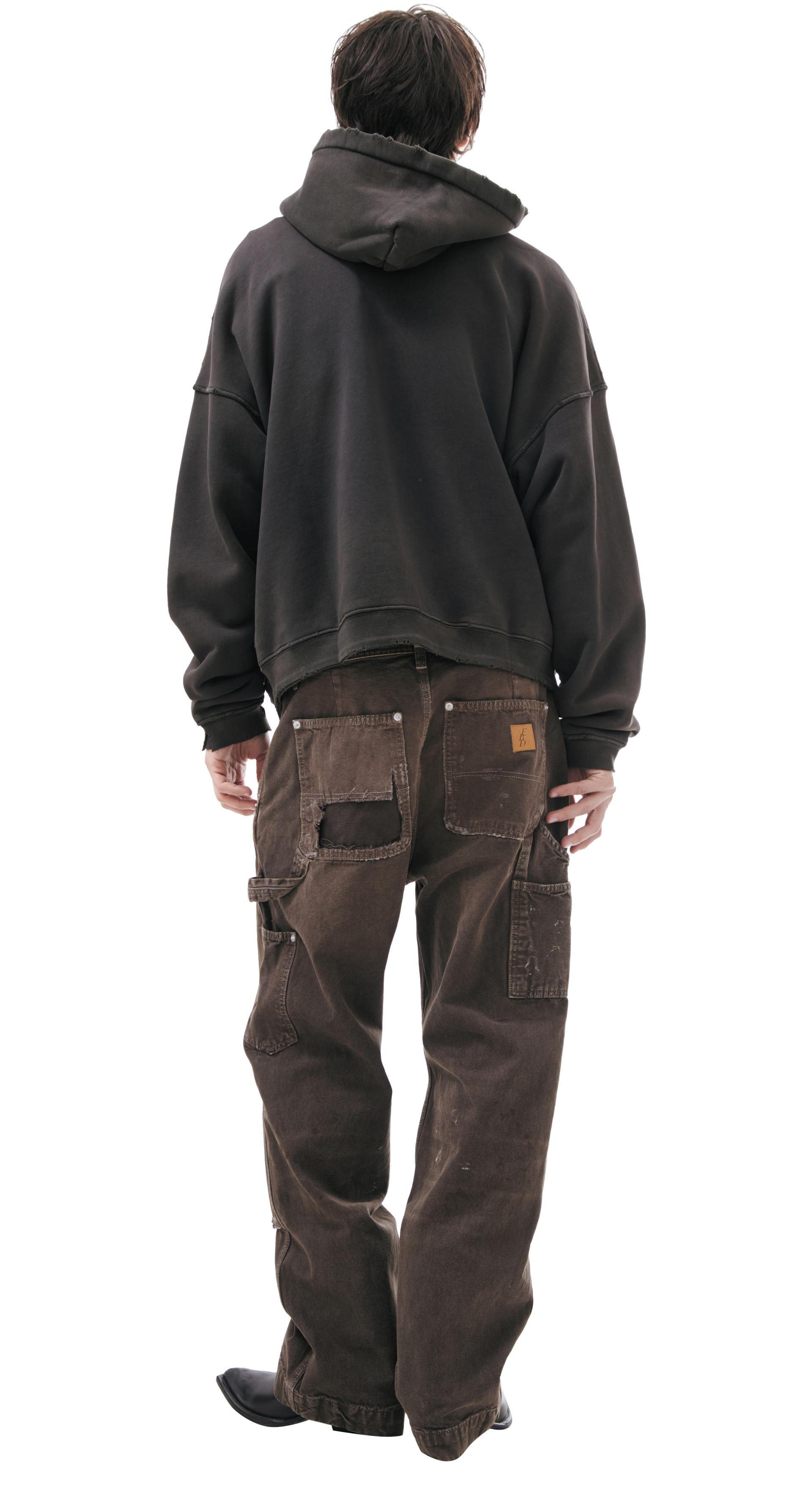 Enfants Riches Déprimés Dark grеy hoodie with distressed details