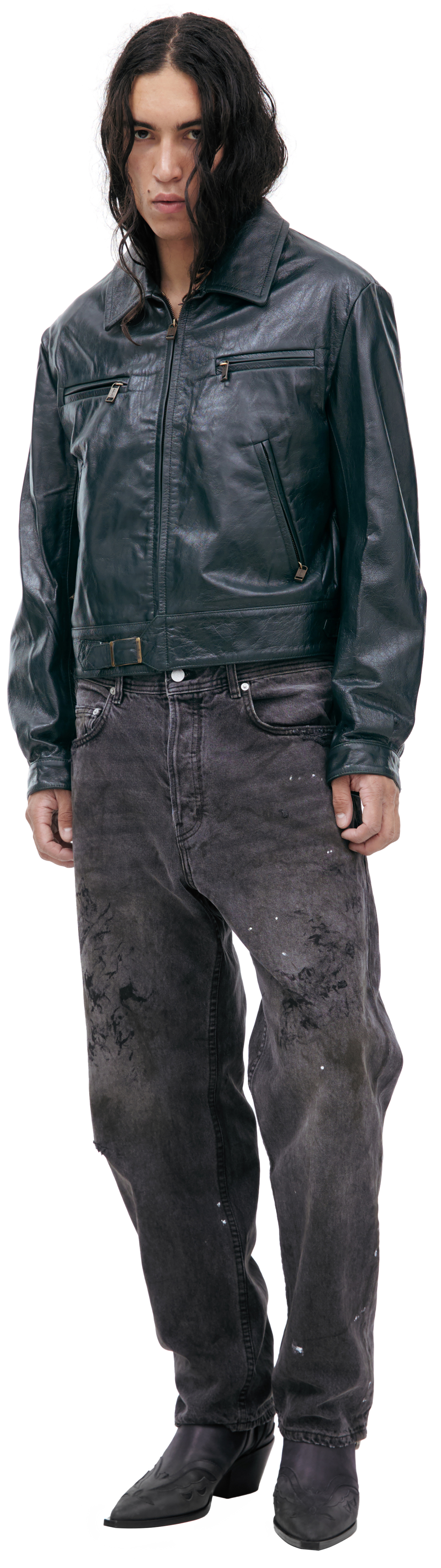 Enfants Riches Déprimés Leather jacket with zipper