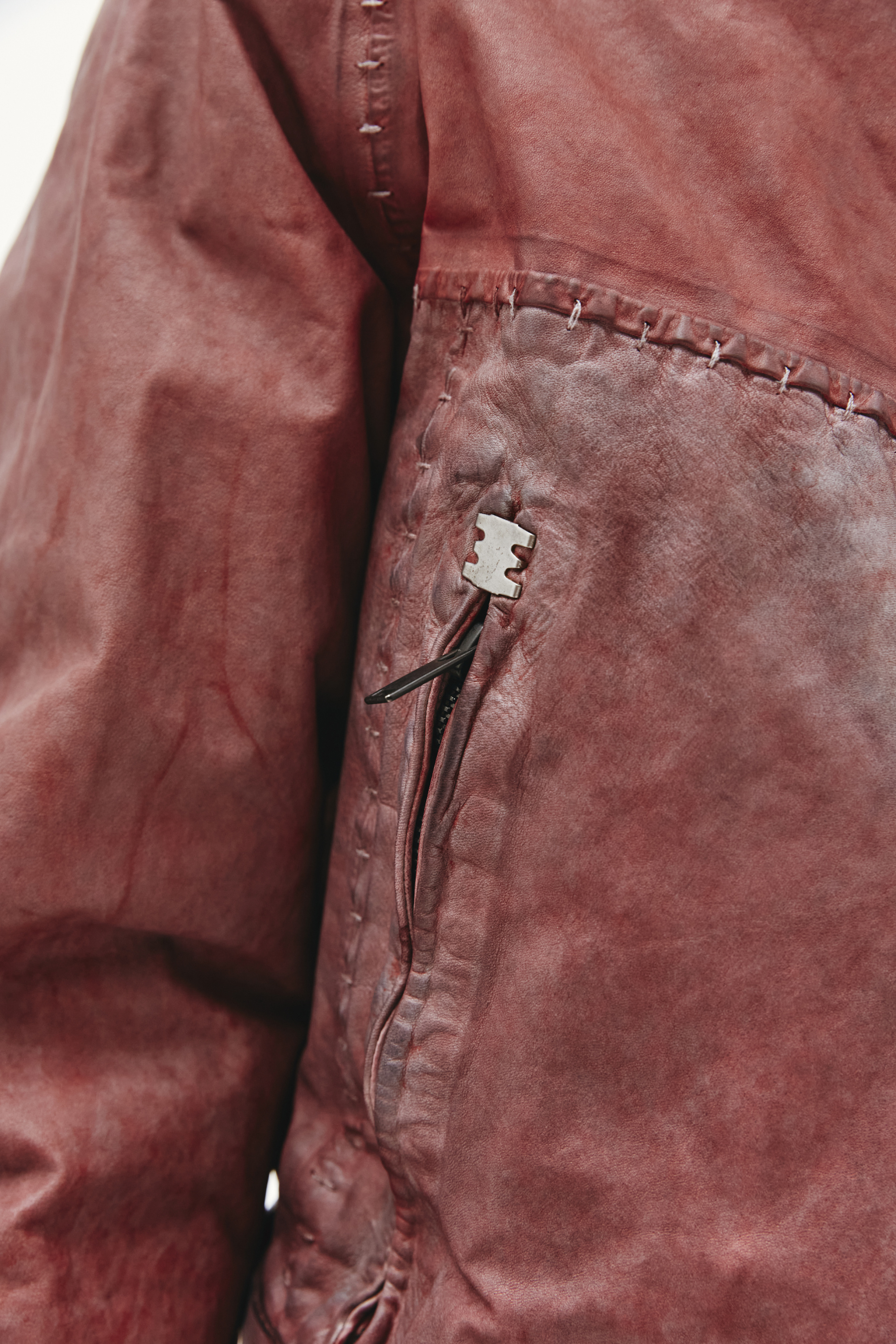 Isaac Sellam Red leather parka