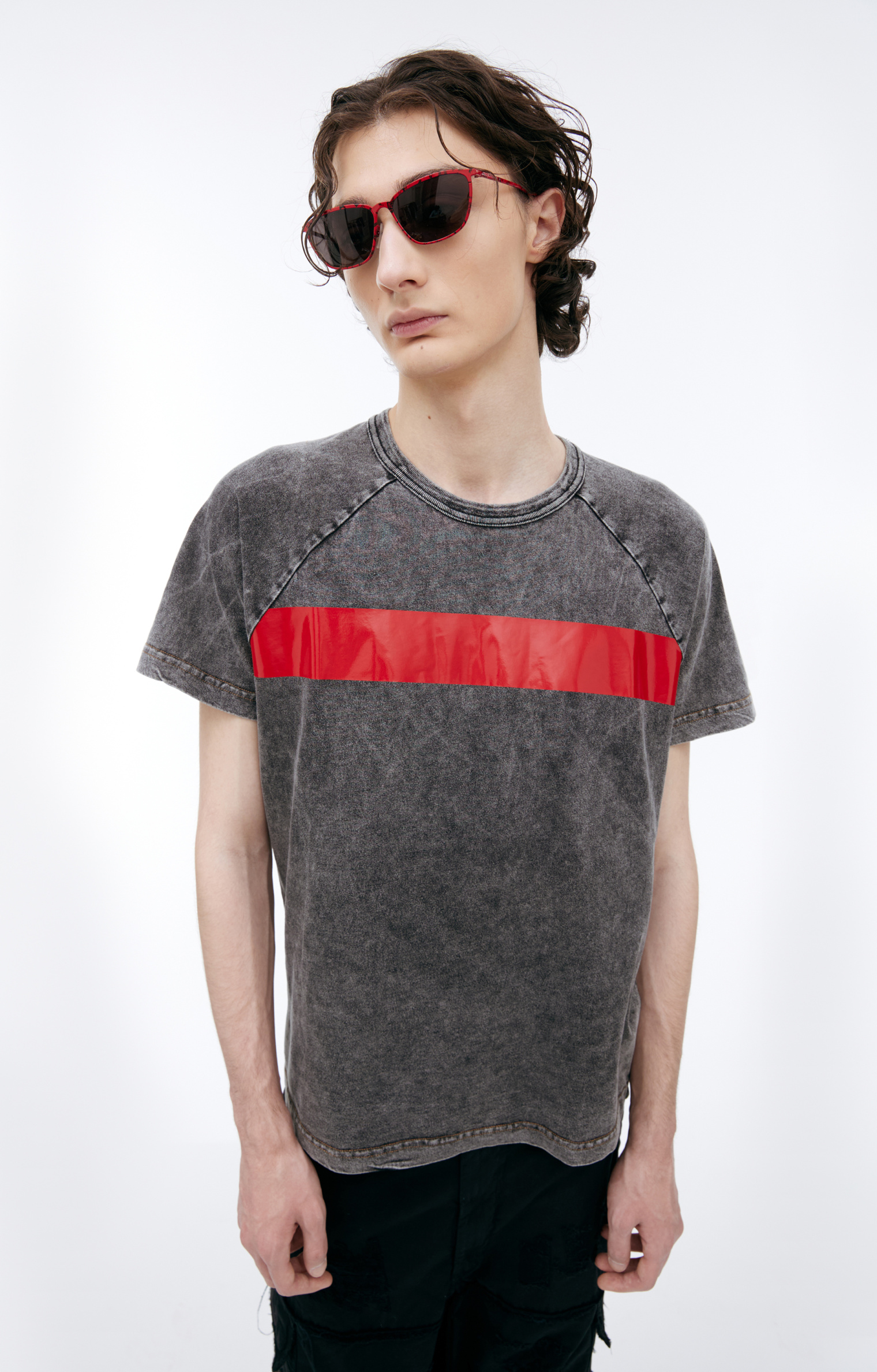 Diesel T-shirt with a glossy stripe