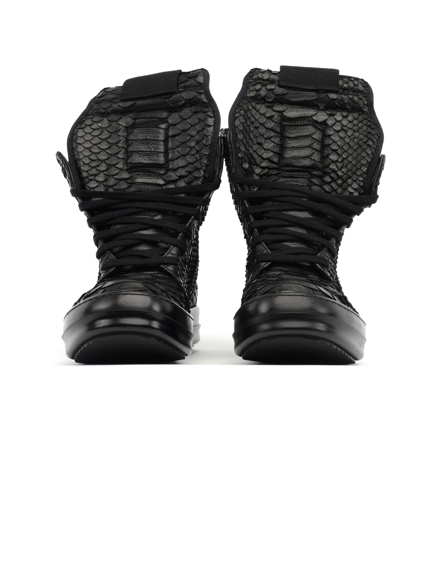 Rick Owens Python leather hi-top sneakers