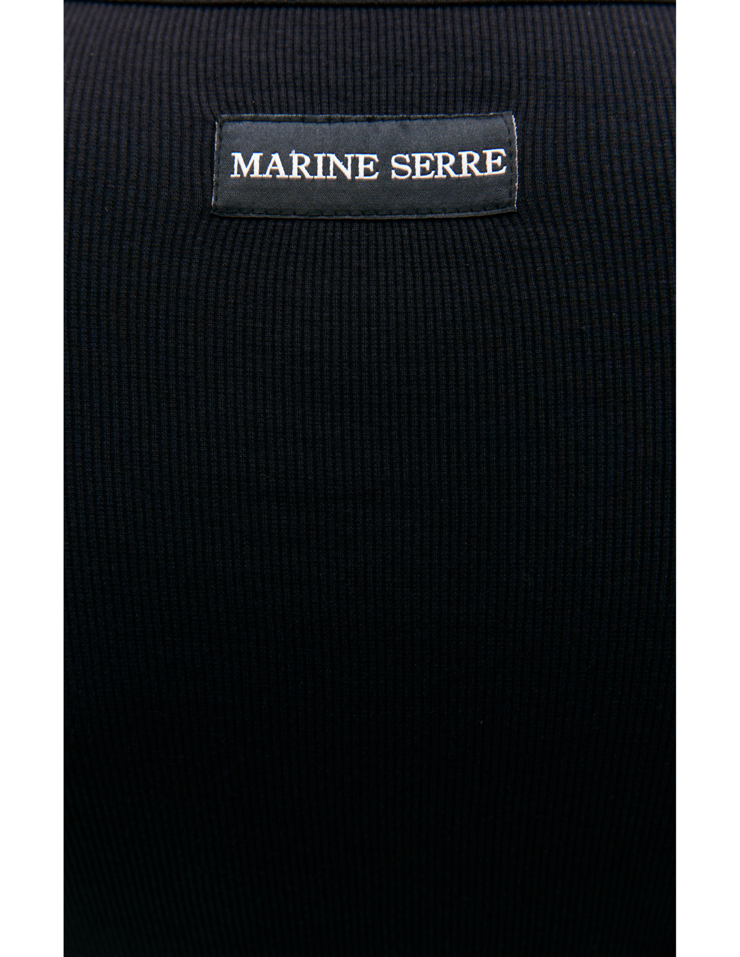 MARINE SERRE Черный боди с вышивкой логотипа