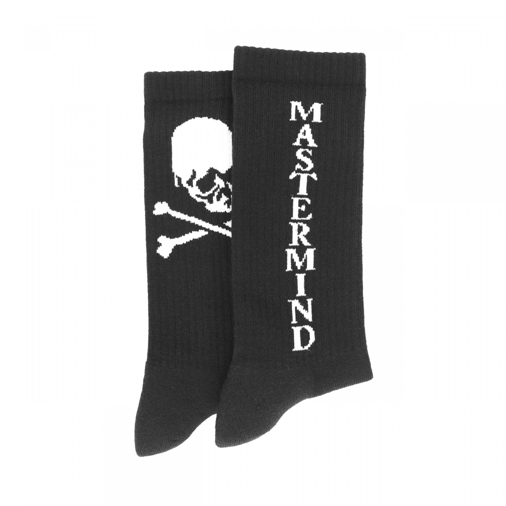Mastermind WORLD Черные носки с надписью и черепом по бокам
