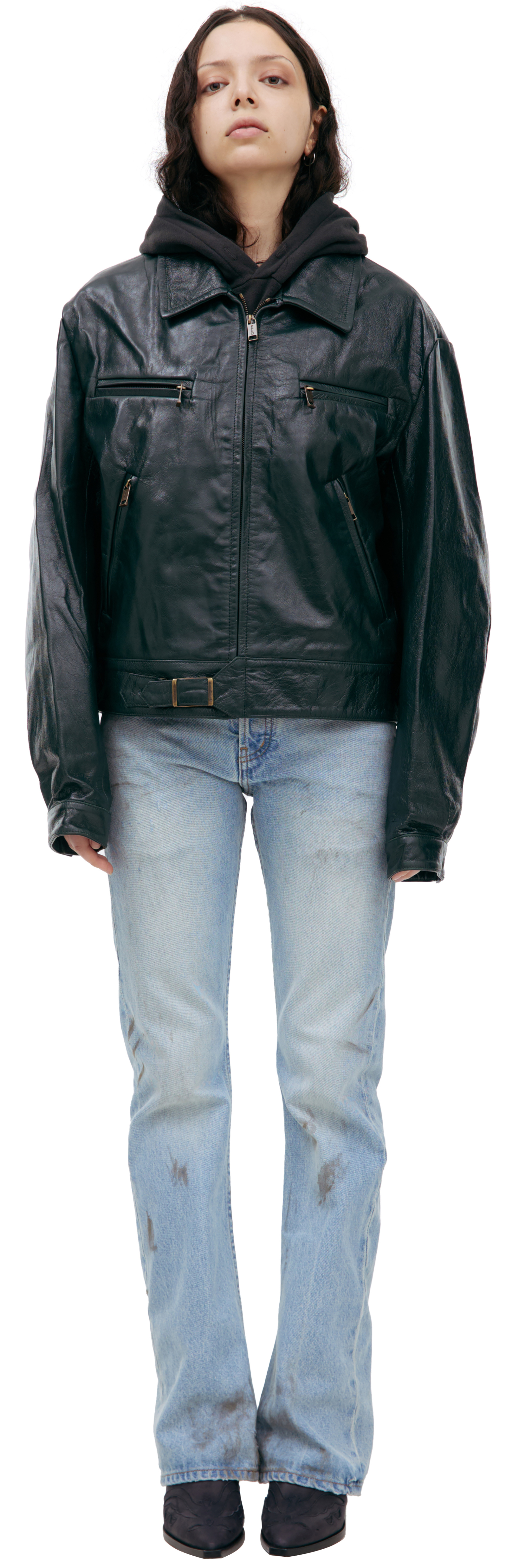 Enfants Riches Déprimés Leather jacket with zipper