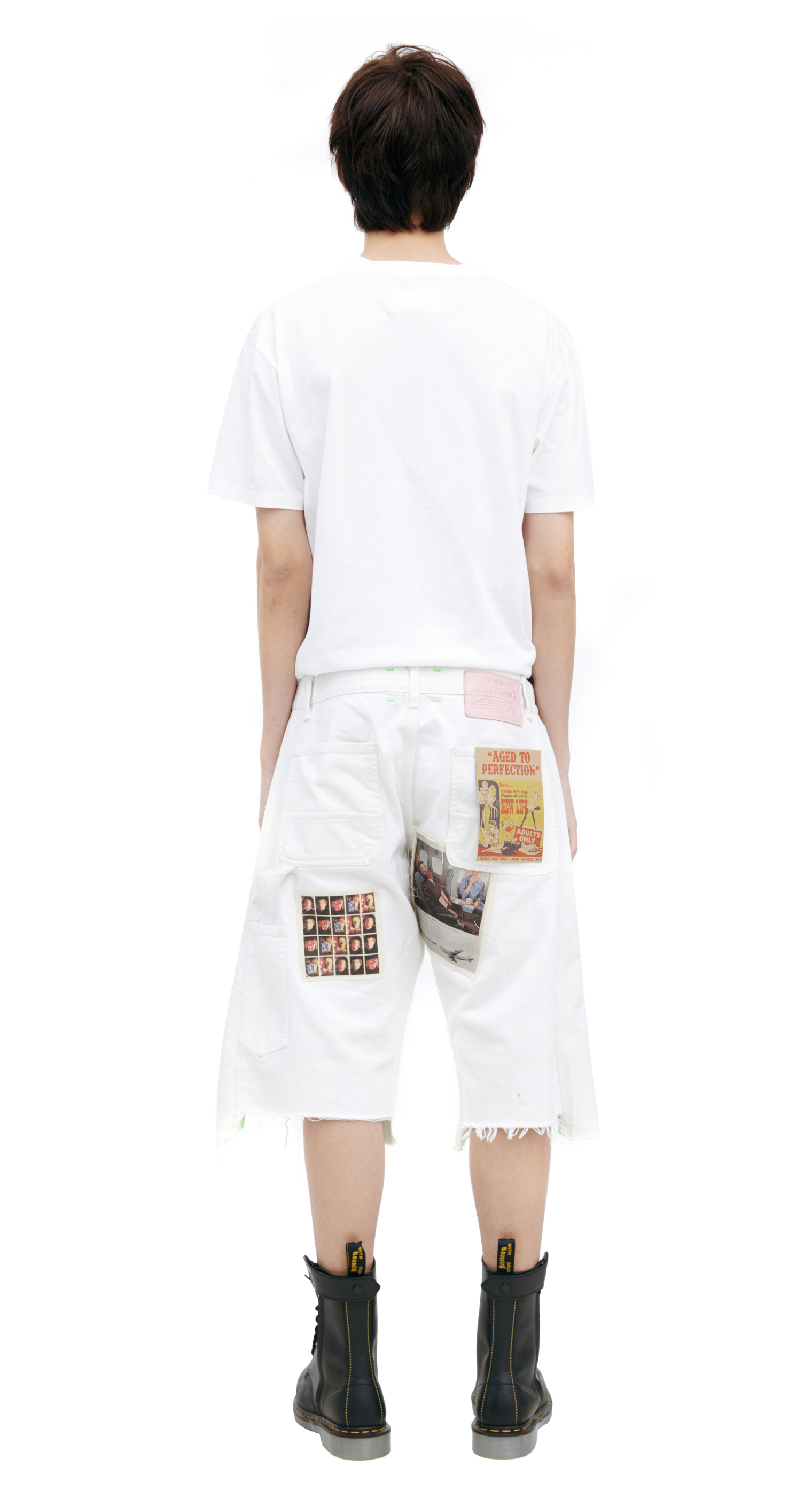 BETTER WITH AGE White shorts with patches