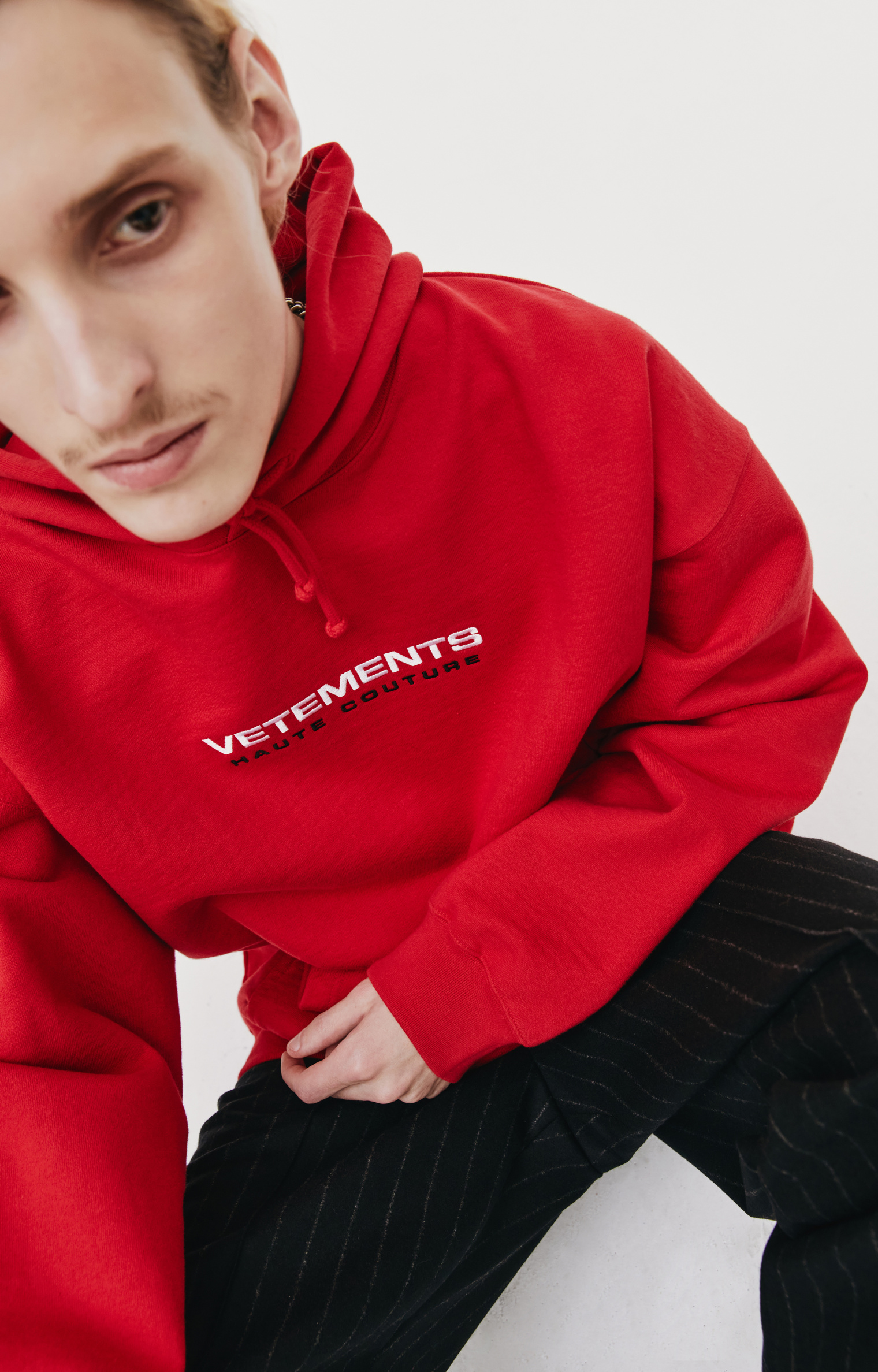 VETEMENTS Red Haute Couture Hoodie