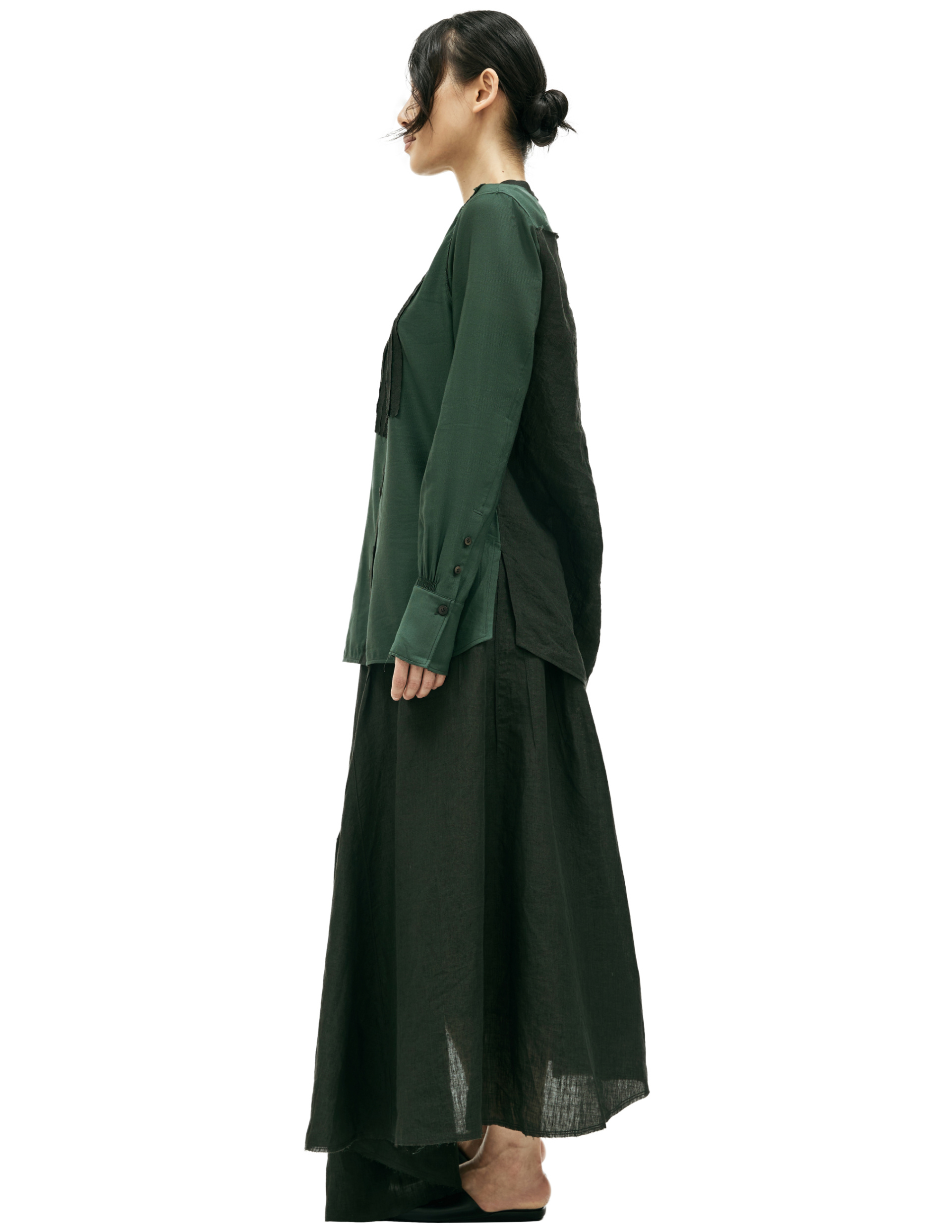 Ziggy Chen Green linen shirt