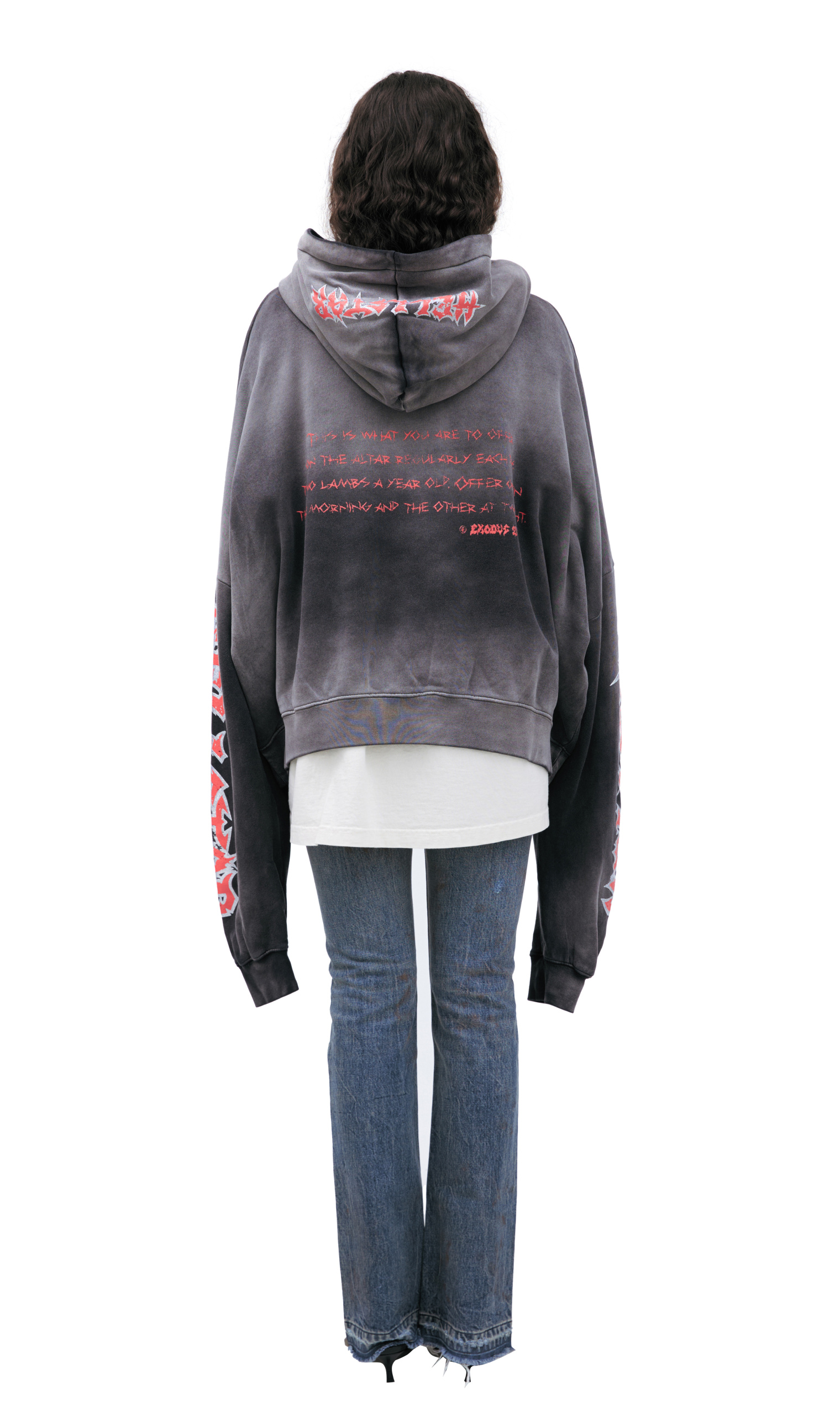 Buy Hellstar women grey printed hoodie for $540 online on SV77