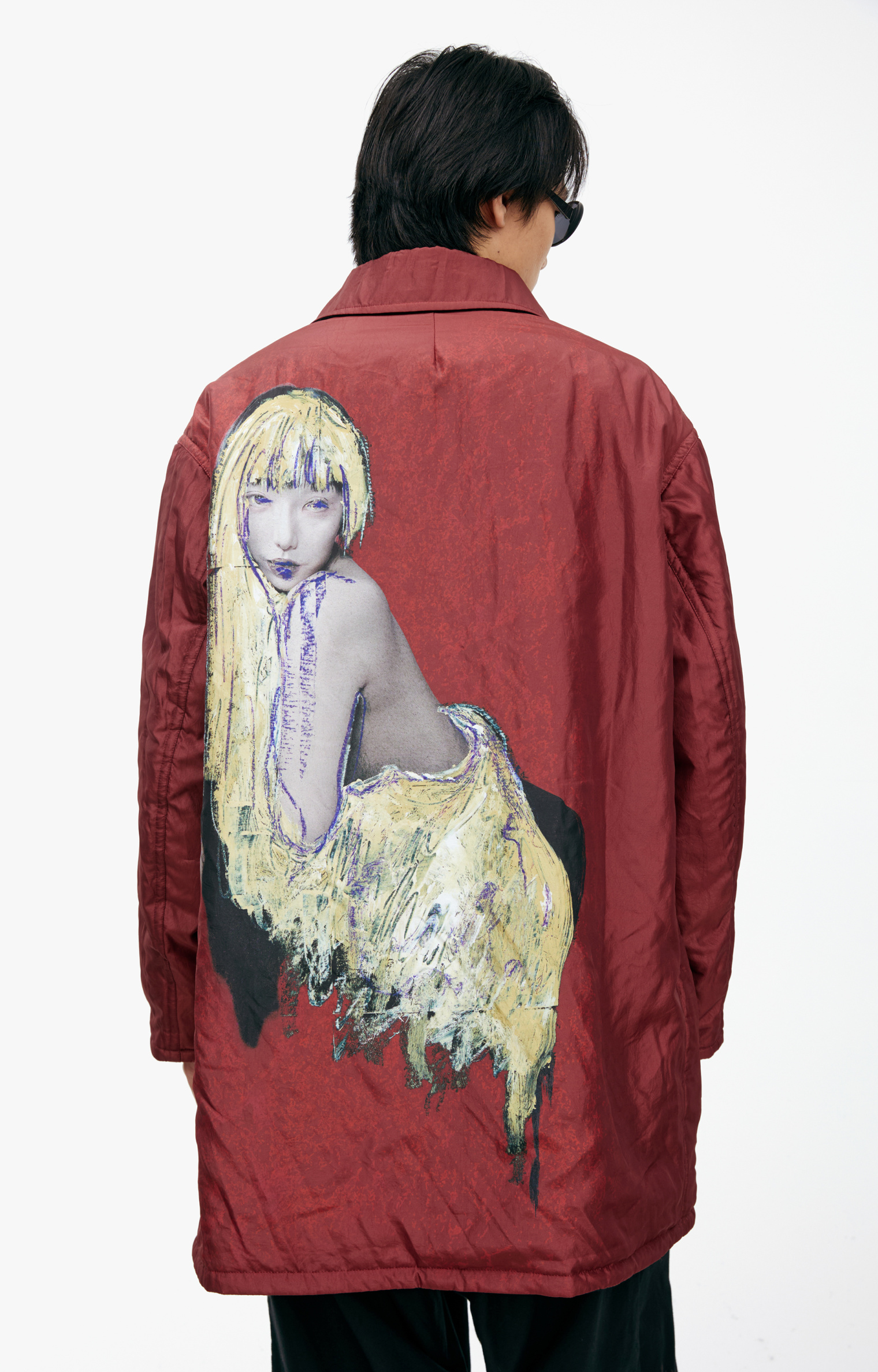 Yohji Yamamoto Double sided coat with print