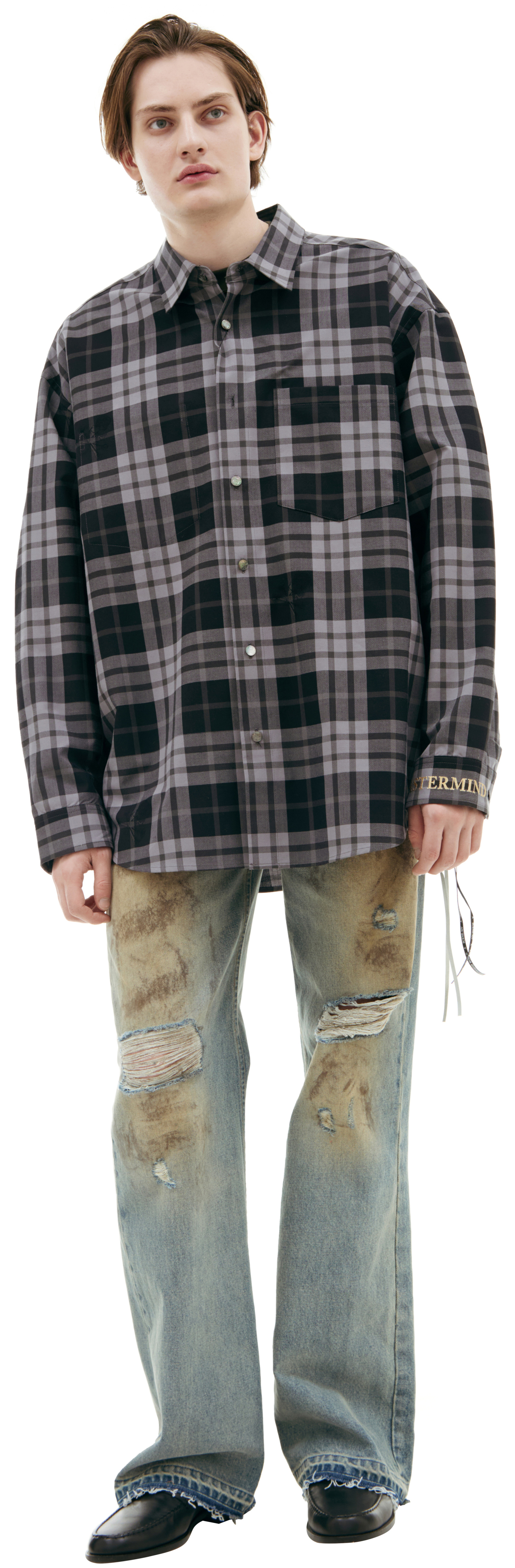 Mastermind WORLD Button-down plaid shirt