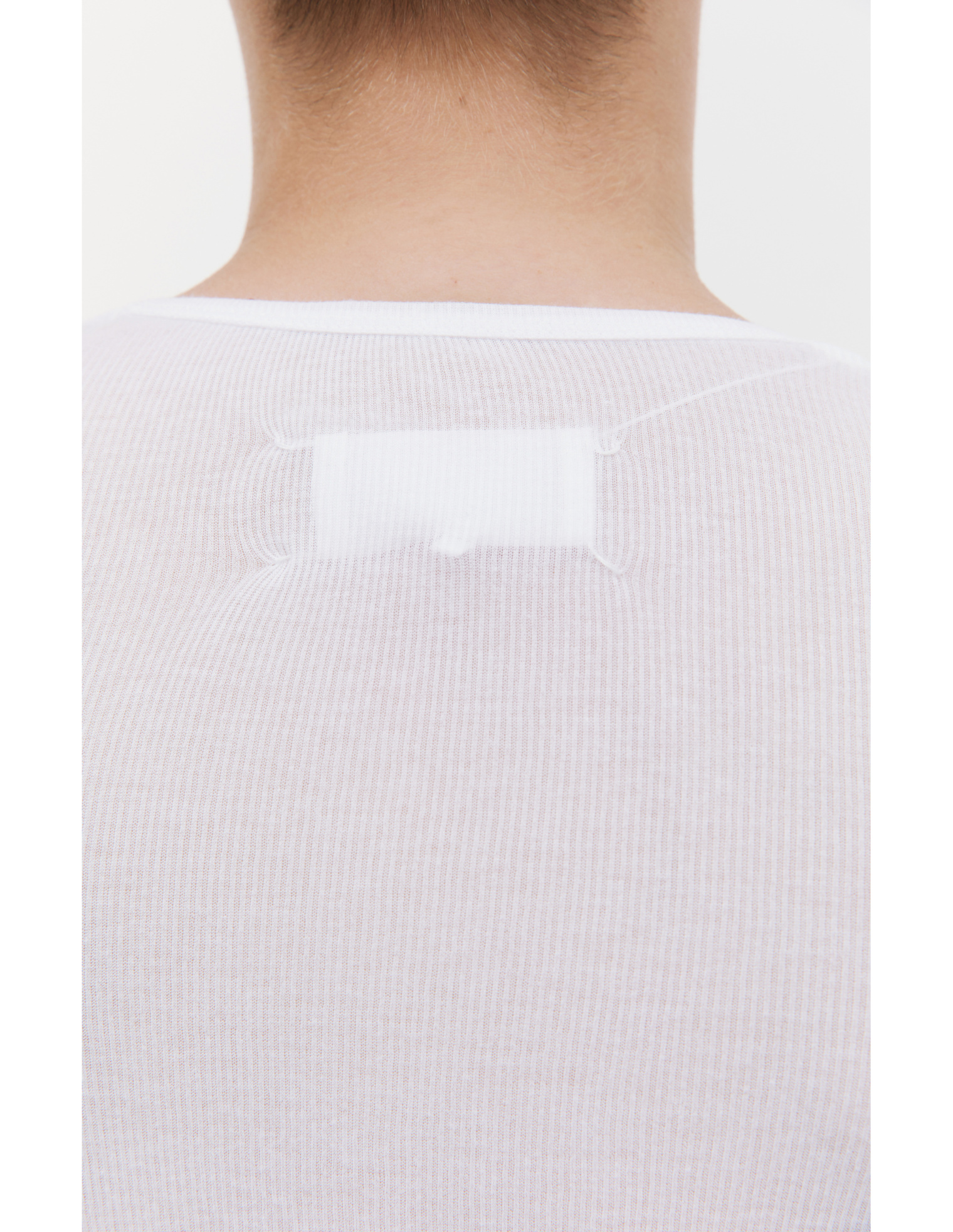 Maison Margiela White ribbed tank top