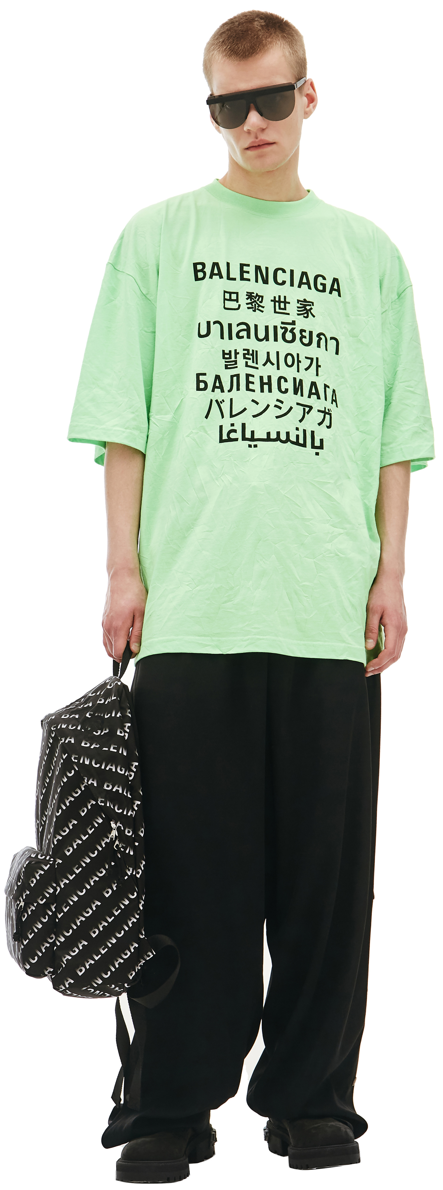 Balenciaga Neon Green Languages T-shirt