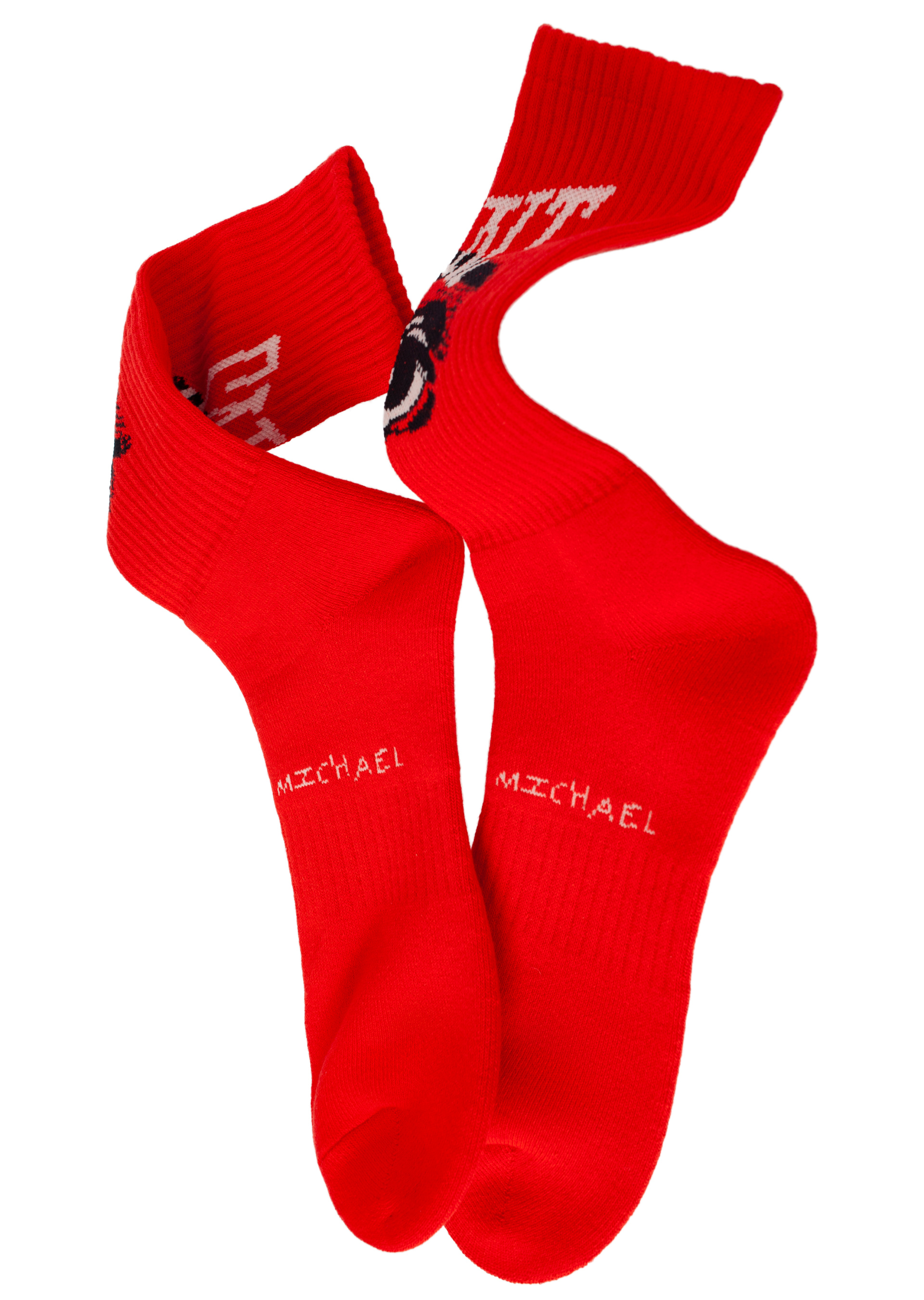 Saint Michael Red Printed Socks