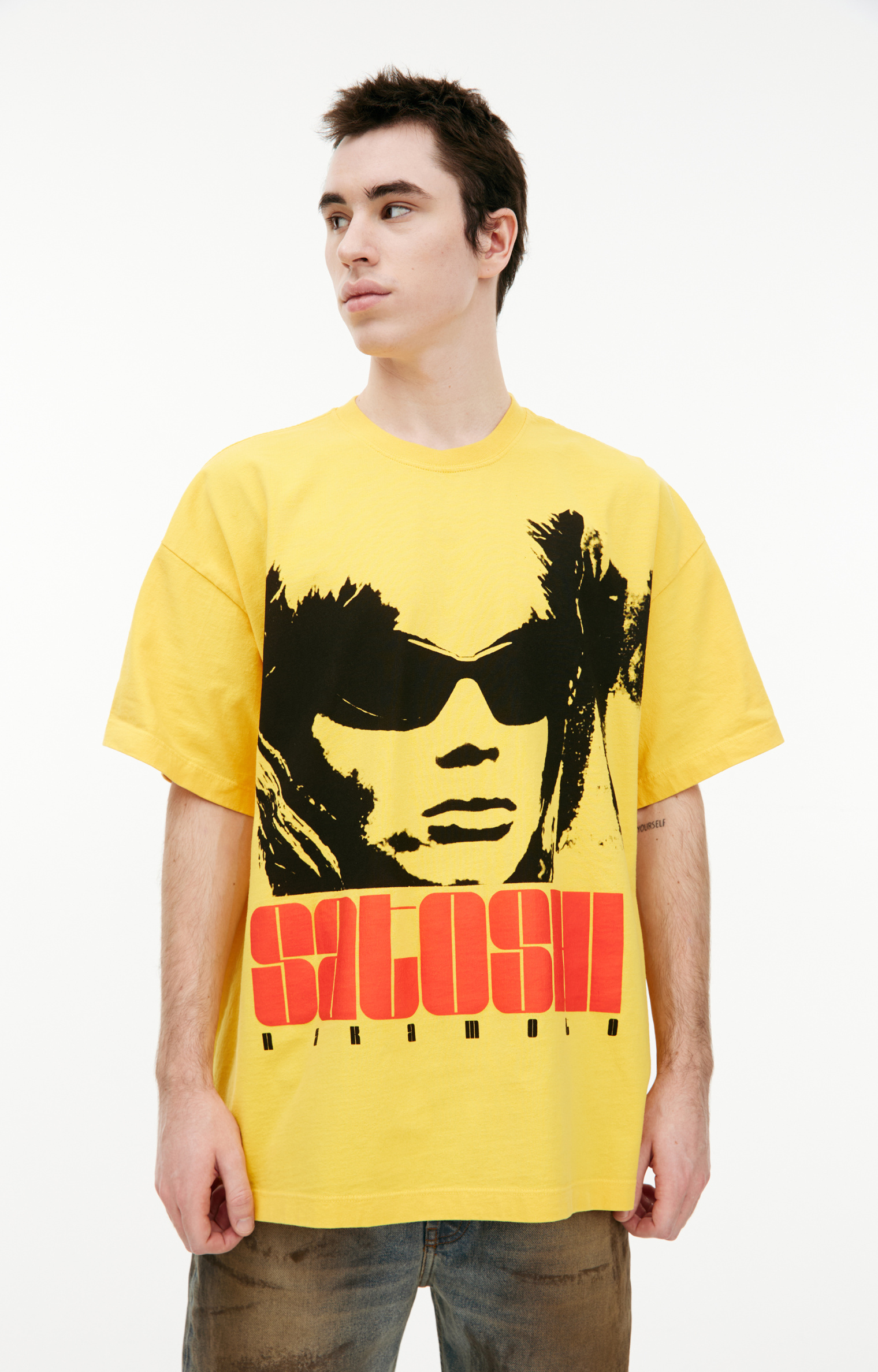 Satoshi Nakamoto Yellow print T-shirt