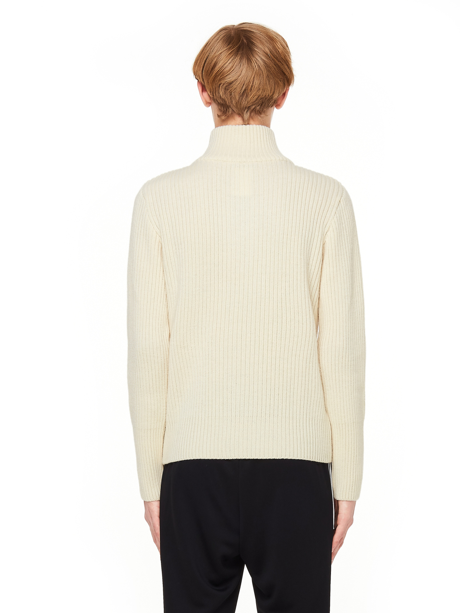 Gosha Rubchinskiy Ribbed Knit White Wool Sweater