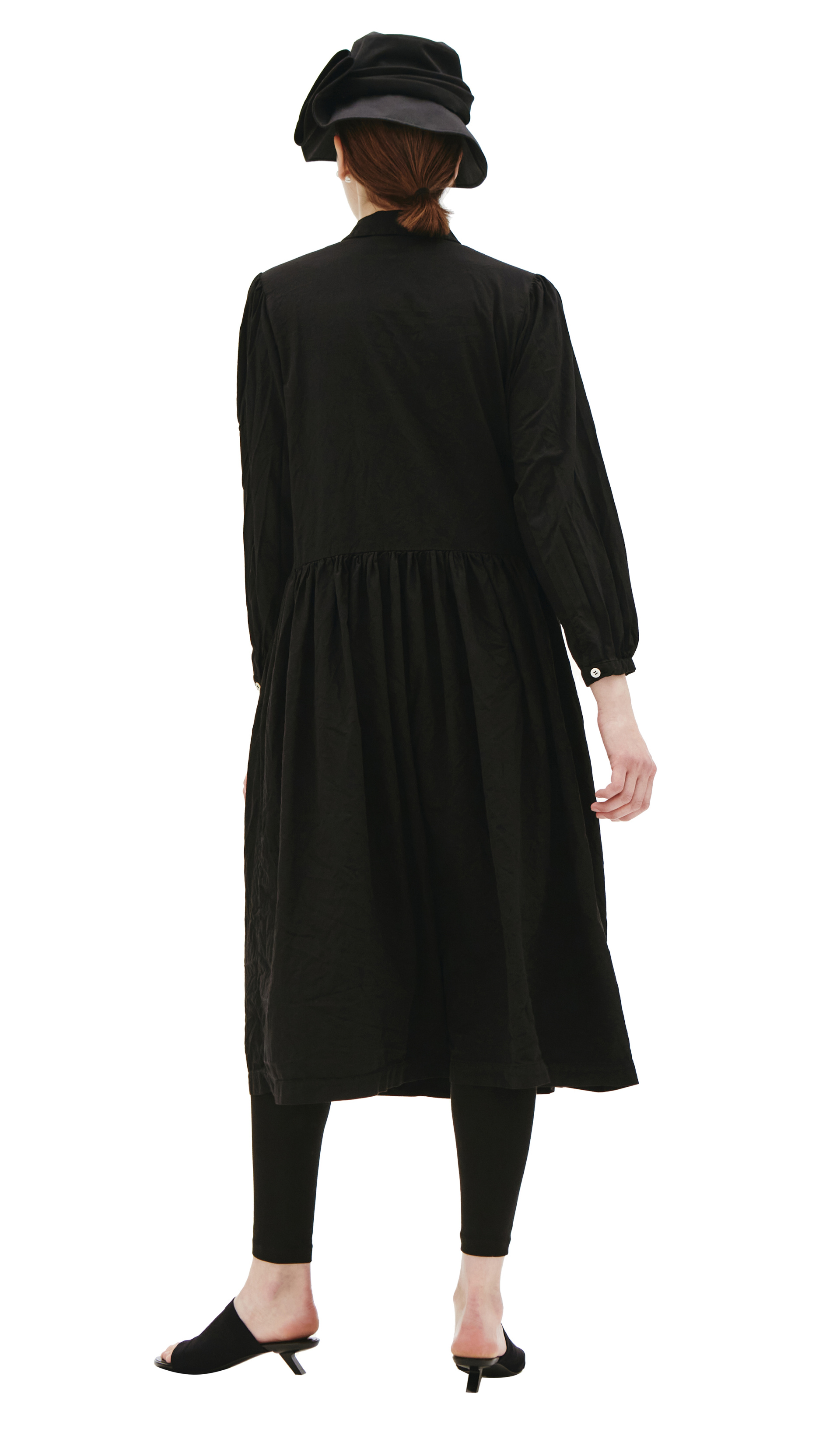 Comme des Garcons CdG Black Polyester Midi Dress