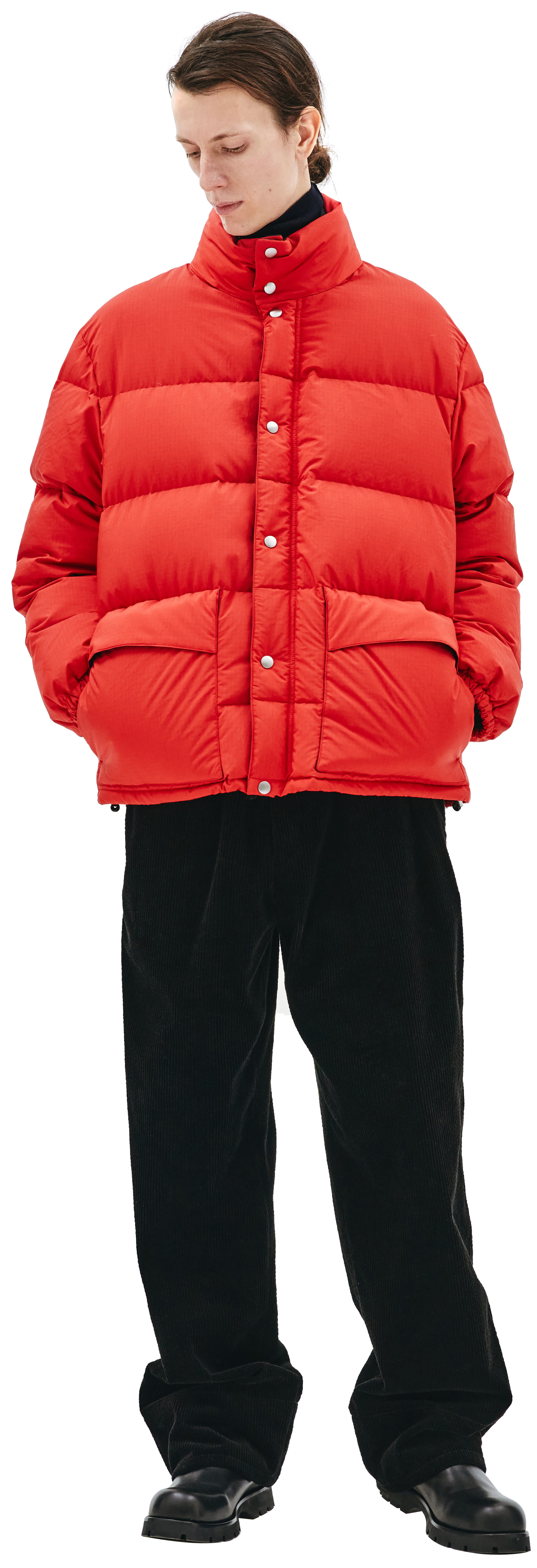 Jil Sander Red water-repellant down jacket